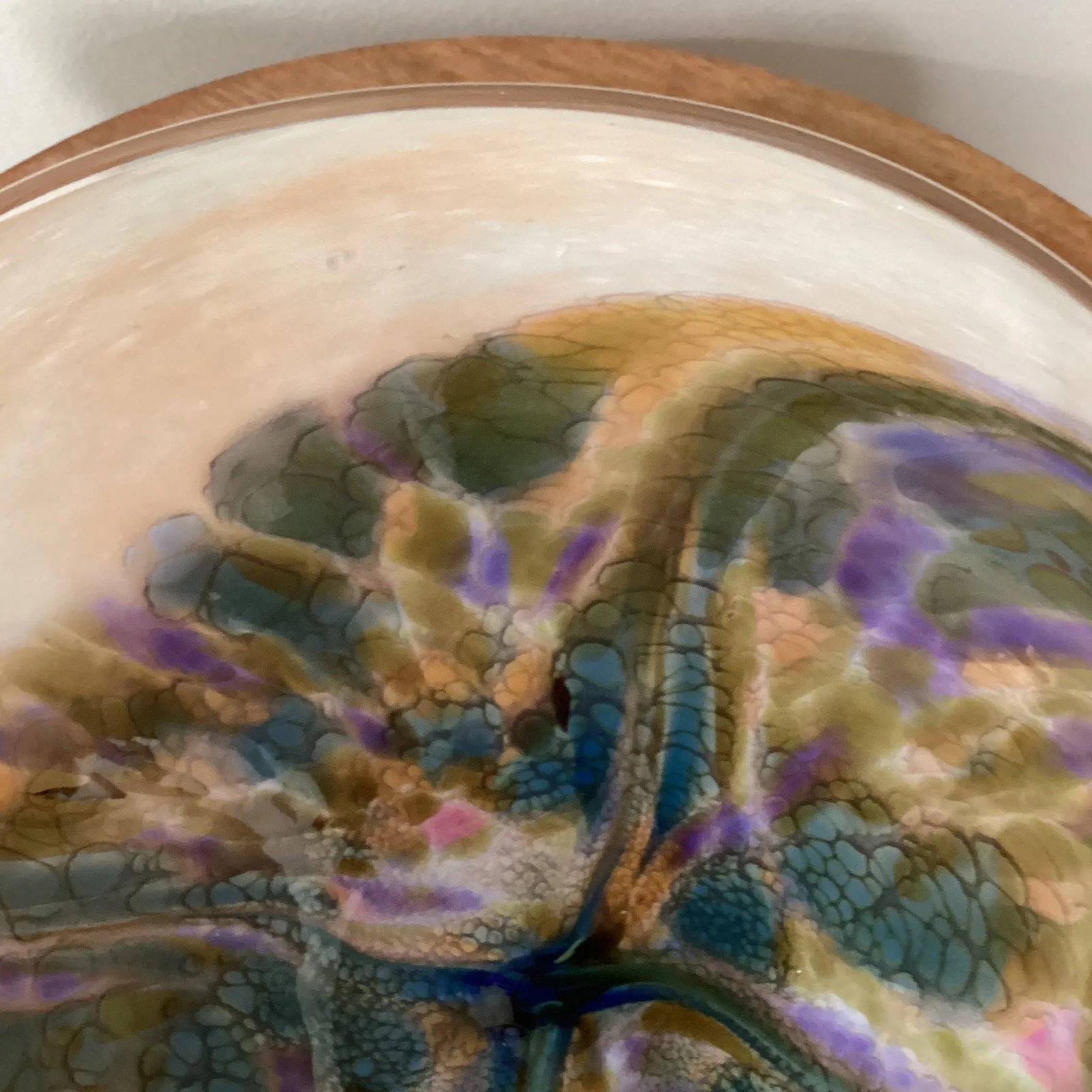 Mid 20th Century Italian Murano Colorful Art Glass Centerpiece/Bowl Signed by Artist - 4