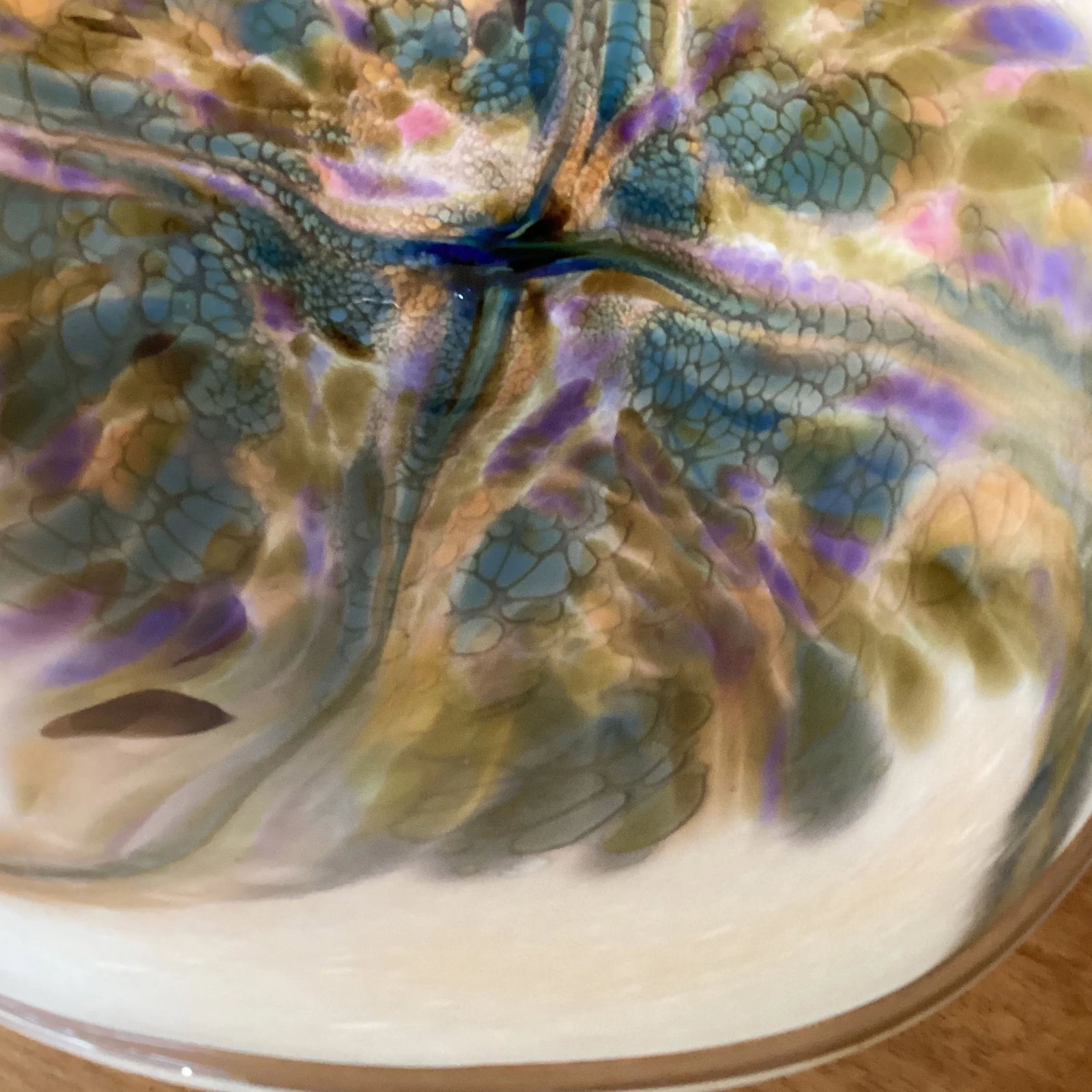 Mid 20th Century Italian Murano Colorful Art Glass Centerpiece/Bowl Signed by Artist - 6