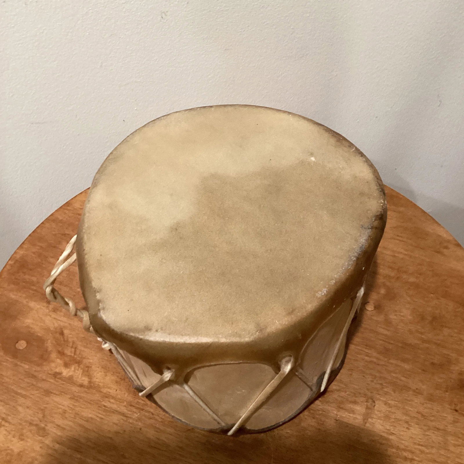 Vintage Musical Instrument Rawhide Tribal Leather Wooden Drum Set- 3 Pieces - 8