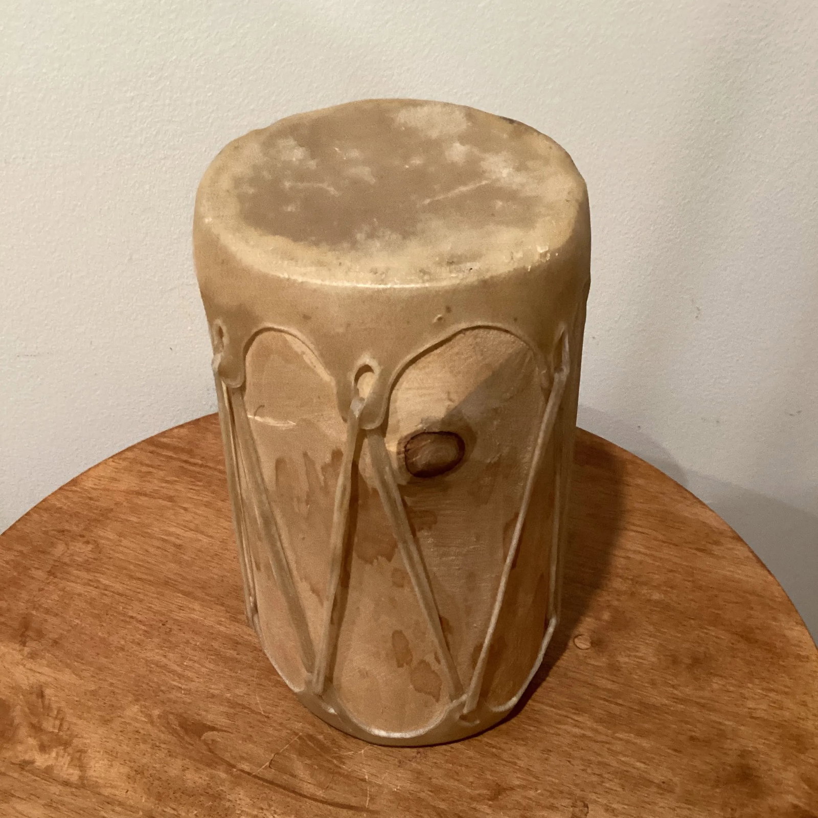 Vintage Musical Instrument Rawhide Tribal Leather Wooden Drum Set- 3 Pieces - 9