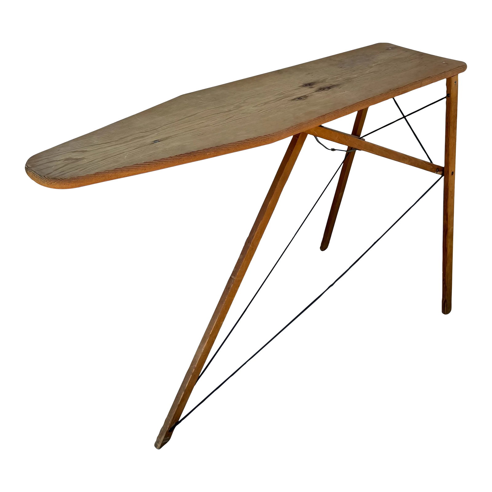 1930s Wooden Ironing Board: For Sale: Antique Wooden Ironing Board Add vintage charm to any space with this industrial-style antique wooden ironing board. Structurally sound with age-related cosmetic flaws that enhance its