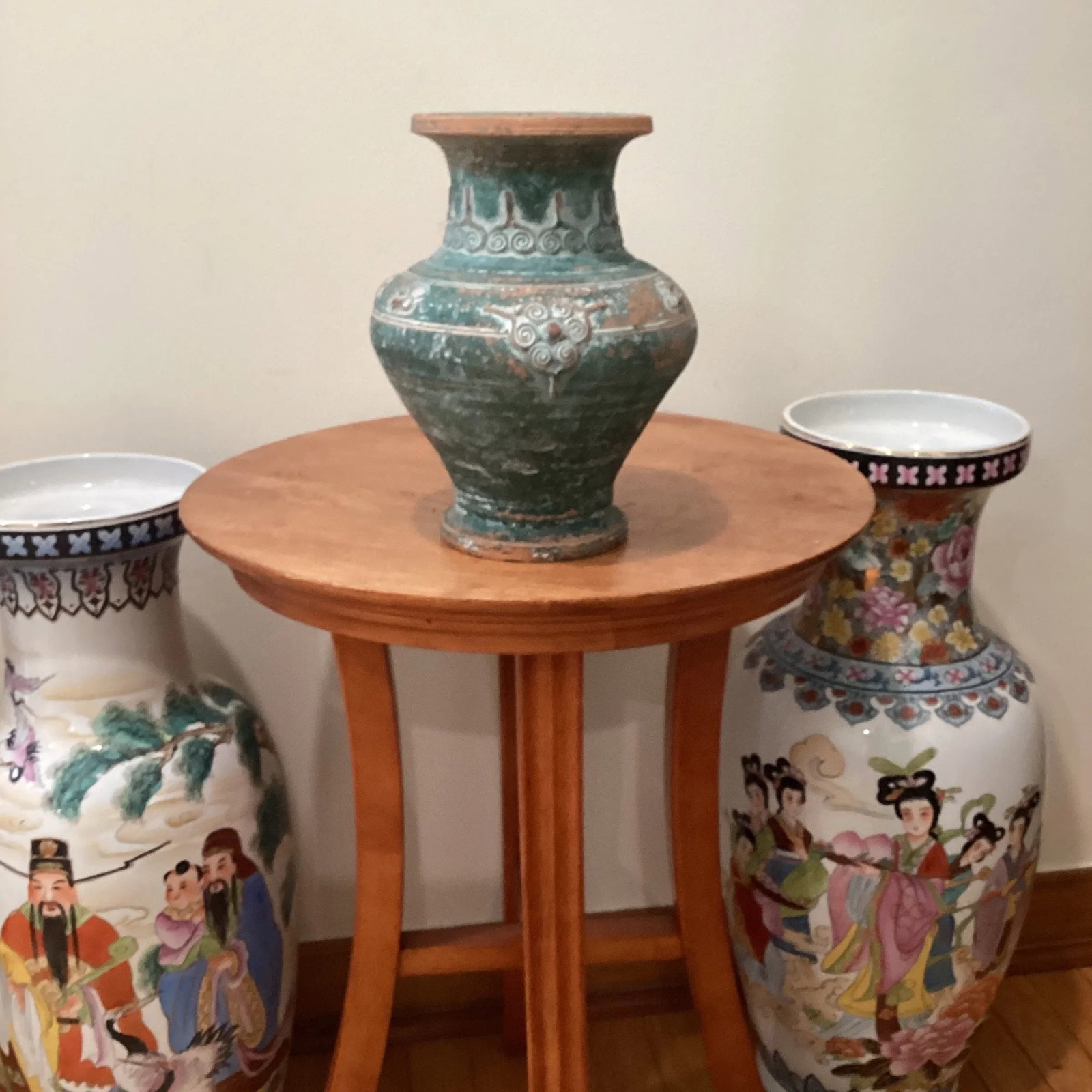 Early 20th Century Chinese Style Glazed Pottery Terracotta Green Vase - 11