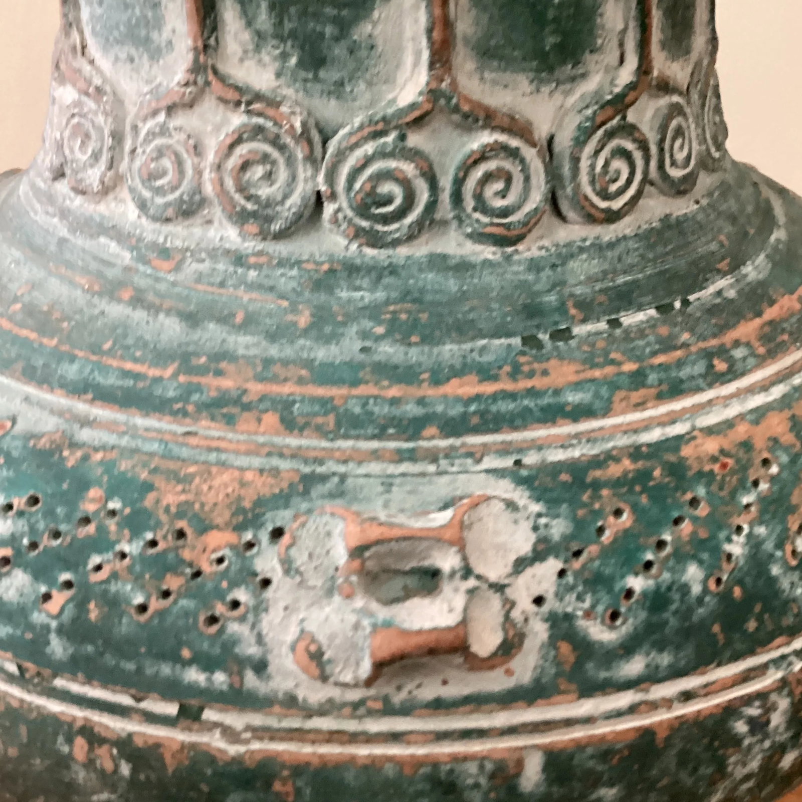 Early 20th Century Chinese Style Glazed Pottery Terracotta Green Vase - 4