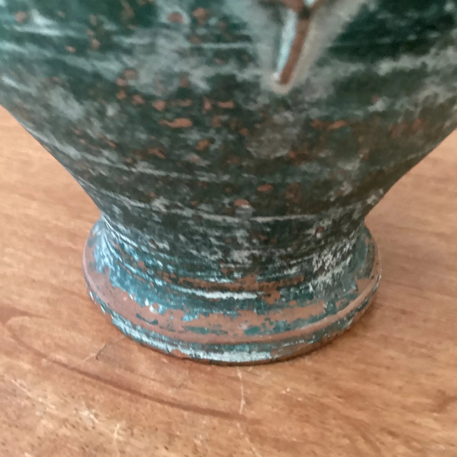 Early 20th Century Chinese Style Glazed Pottery Terracotta Green Vase - 6