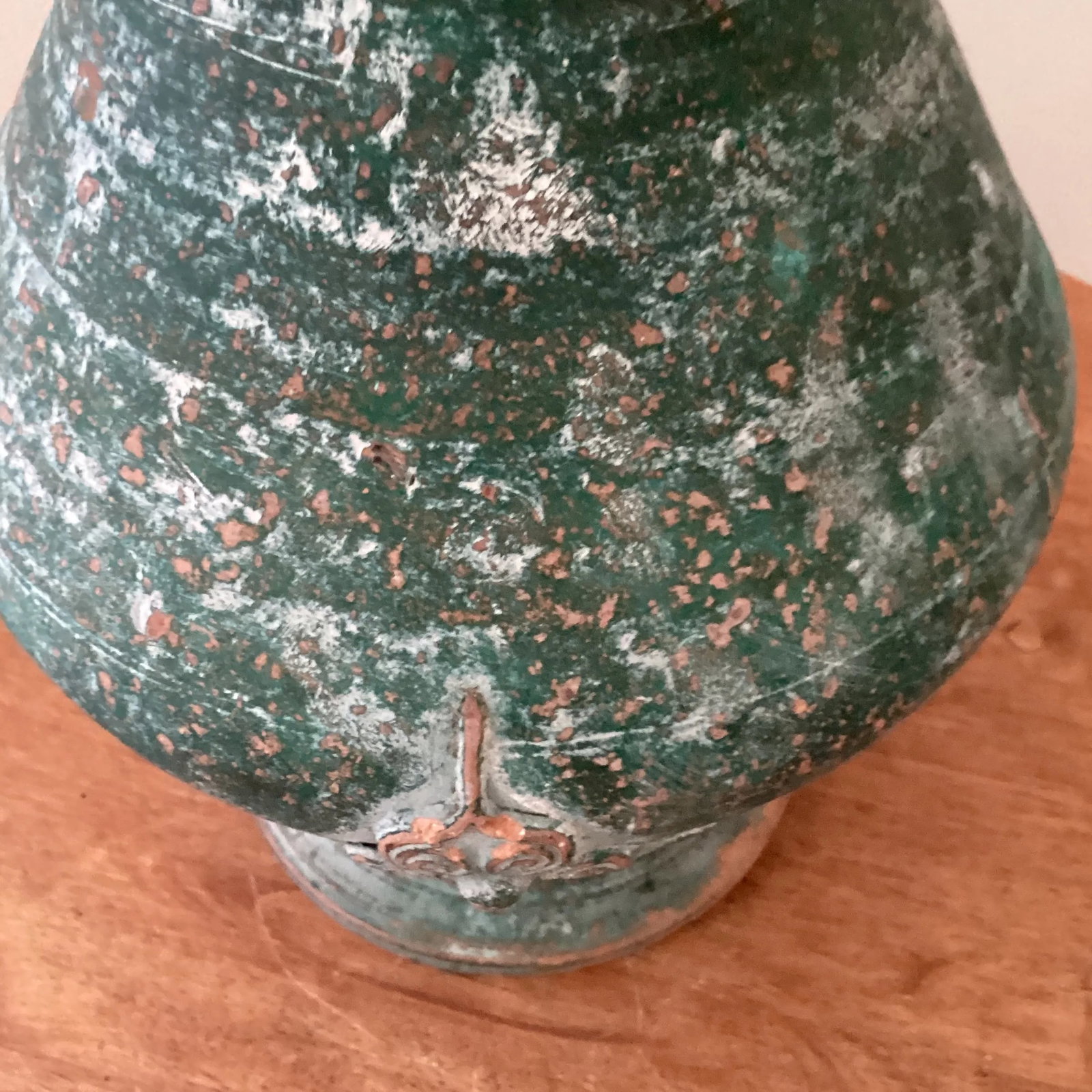 Early 20th Century Chinese Style Glazed Pottery Terracotta Green Vase - 9