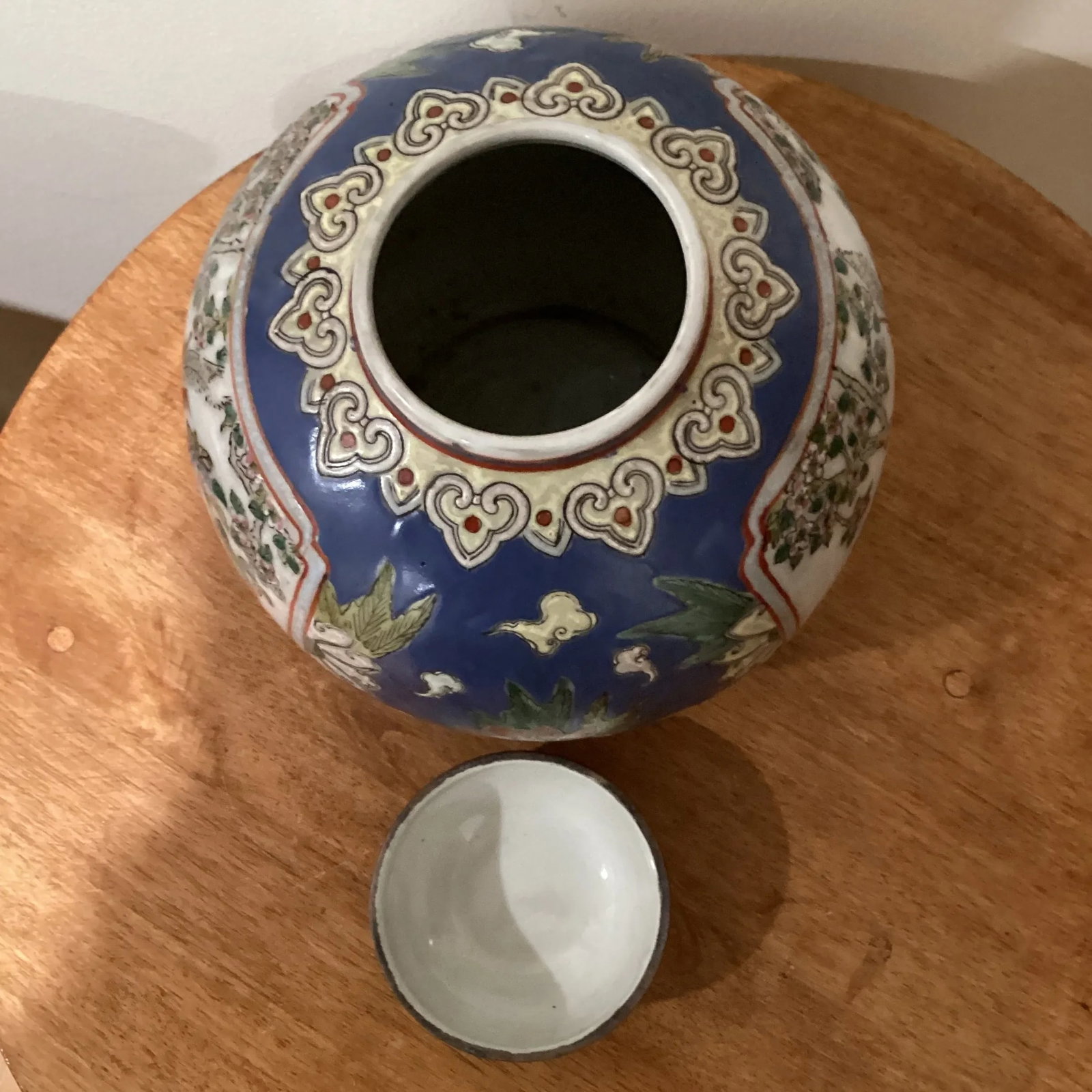 Vintage Chinese Porcelain Covered Ginger Jar With Six Character Marks - 9