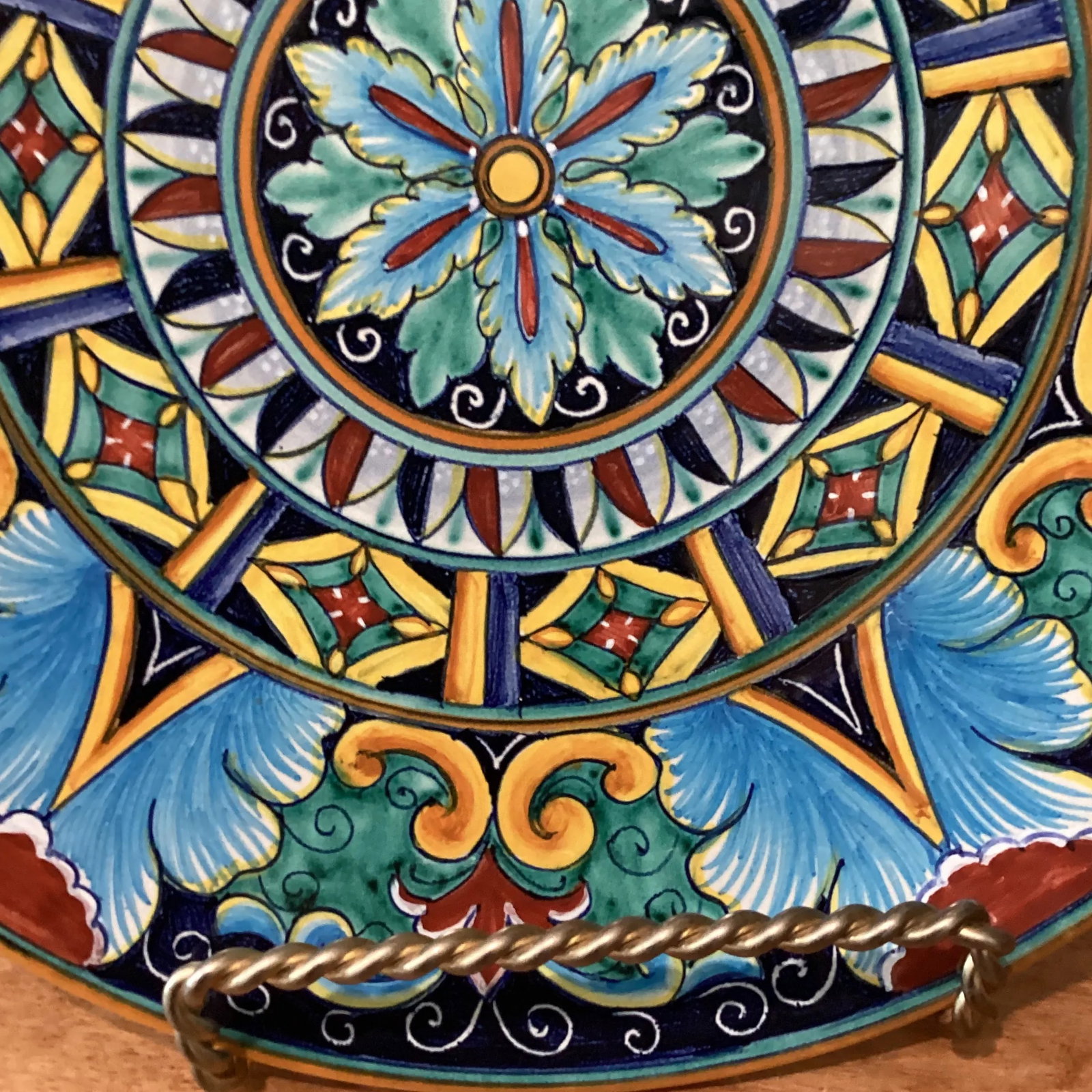 Vintage Deruta Pina Ceramica Geometrico Decorative Plate, Signed Deruto Amano Italy - 7