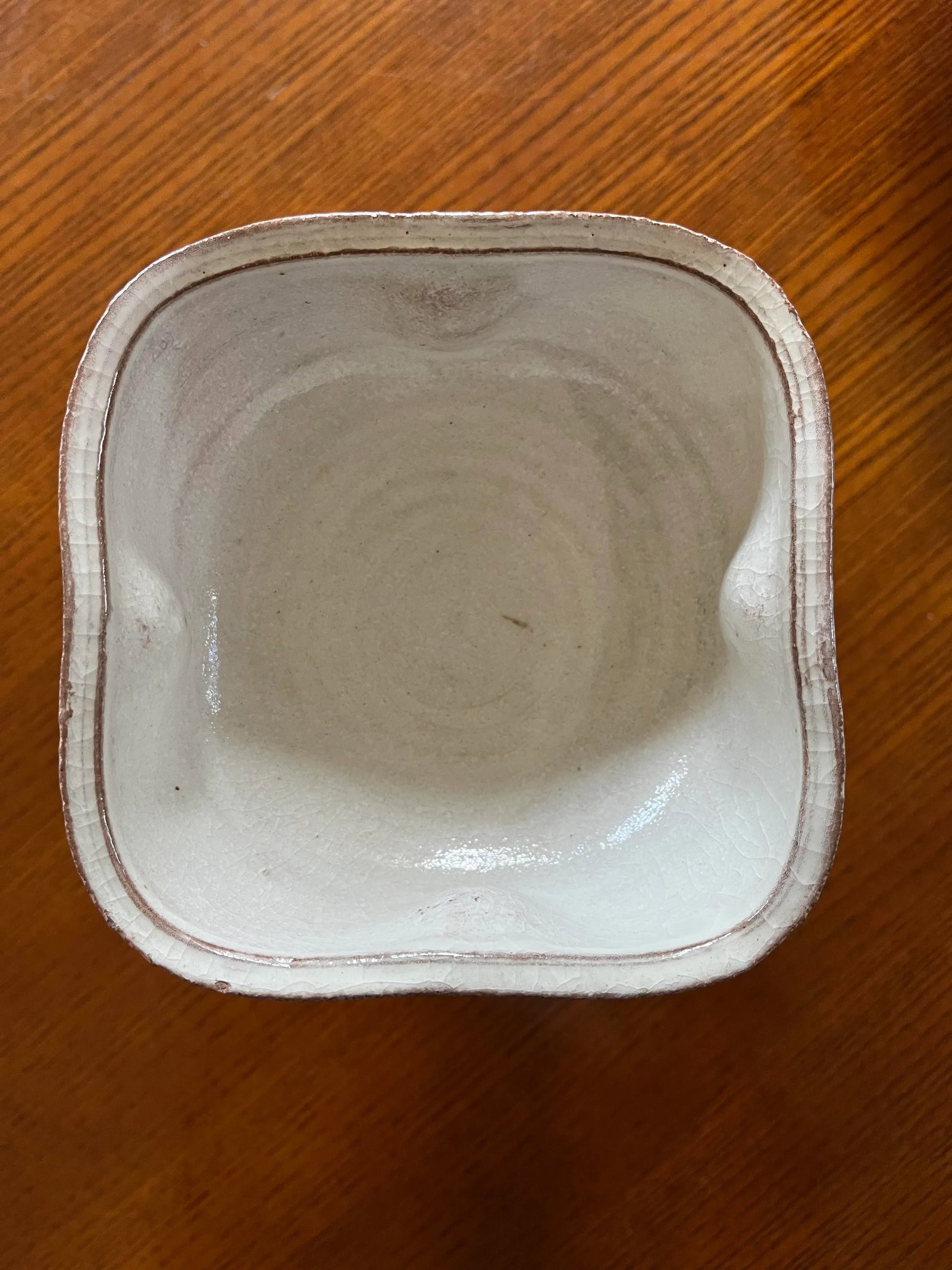 Mid-Century Japanese Ikebana Glazed Stoneware Pedestal Vase With Marking on Base - 3