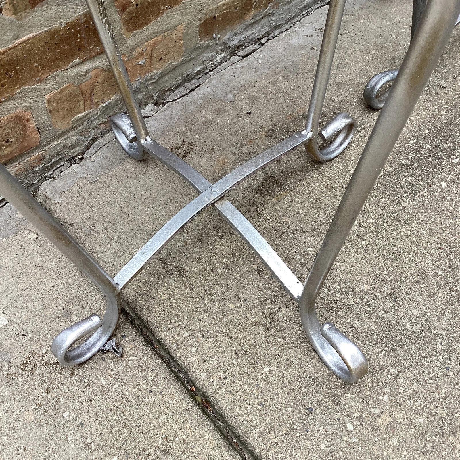 Mid 20th Century French Style Vintage Scrolled Wrought Iron Tables - Set of 2 - 7