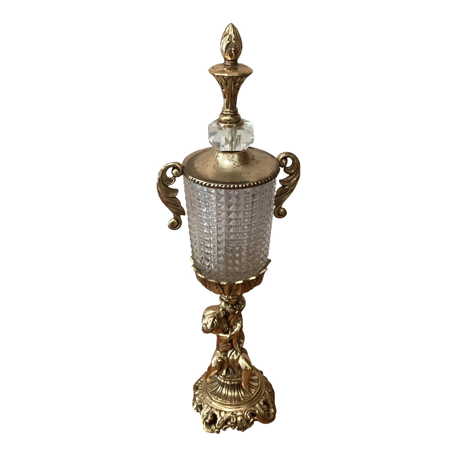 Vintage Loevsky & Loevsky Hollywood Regency Crystal Brass Cherub Lamp: Vintage Loevsky & Loevsky Lamp Brass Cherub Hollywood Regency Crystal MCM Add a touch of vintage glamour timeless elegance to your home this stunning Loevsky & Loevsky Cherub Lamp. This lamp is an