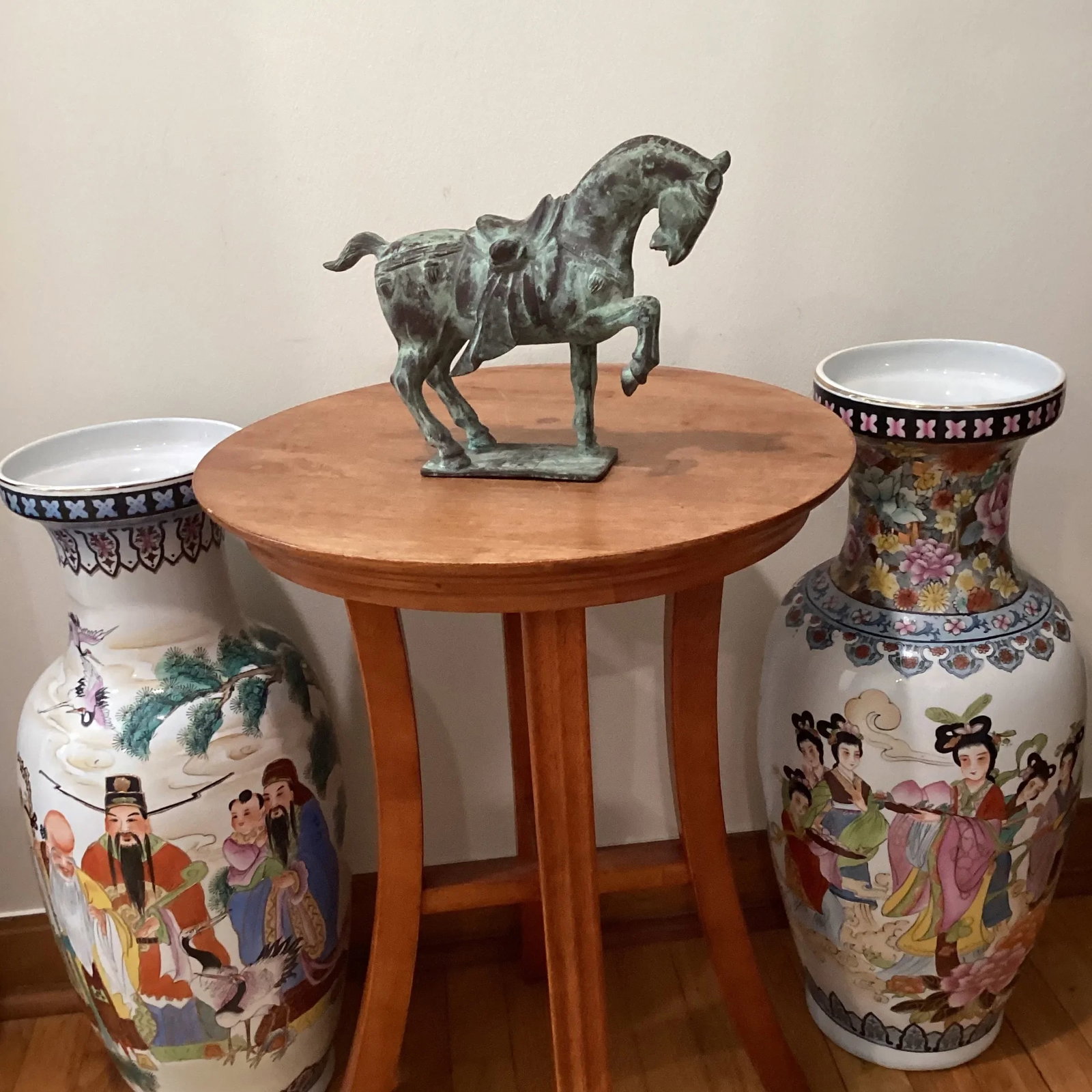 Early 20th Century Tang Dynasty-Style War Horse Metal Sculpture on Pedestal, Artist Signed - 8