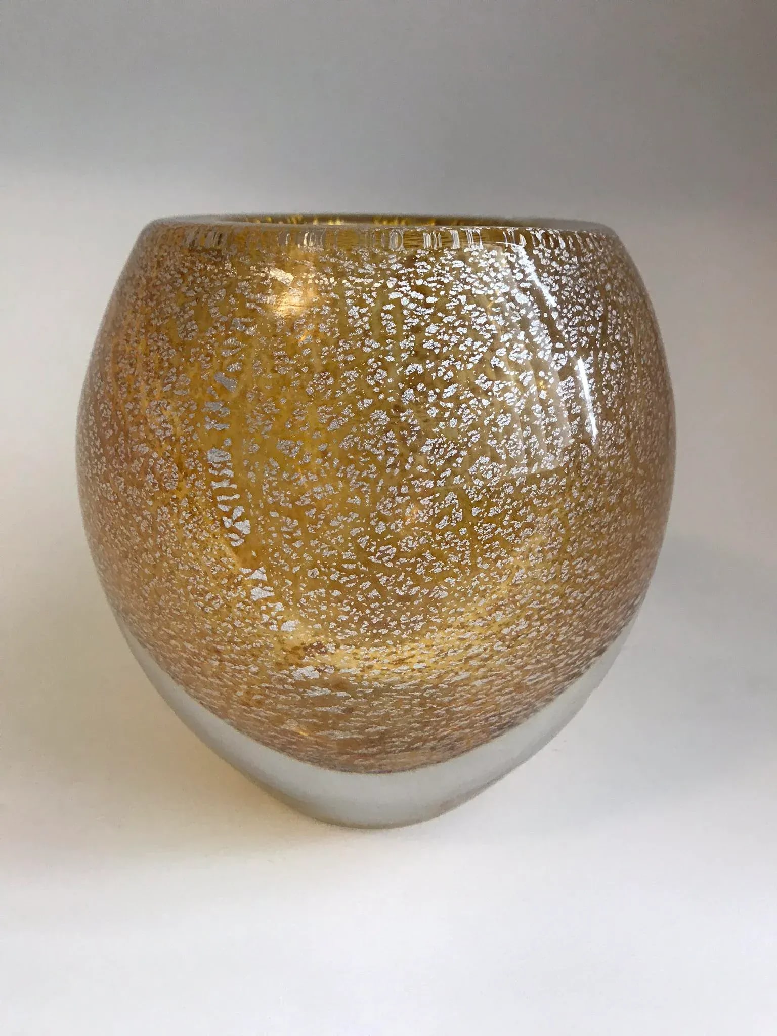 Italian Gold Glass Stardust Vase - 5