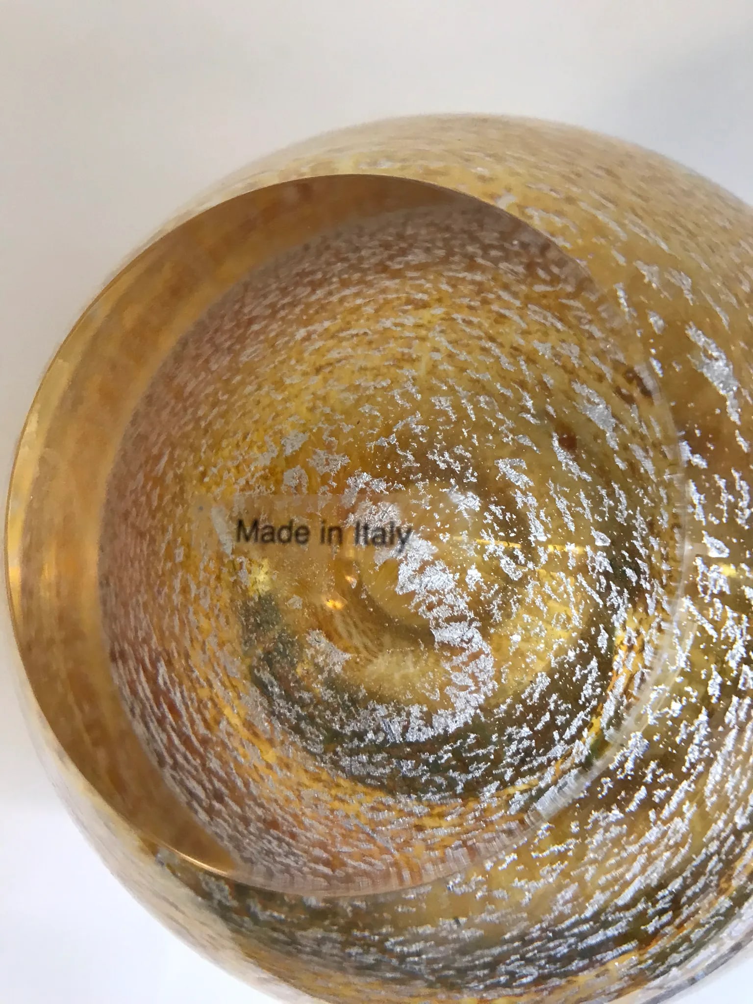 Italian Gold Glass Stardust Vase - 7
