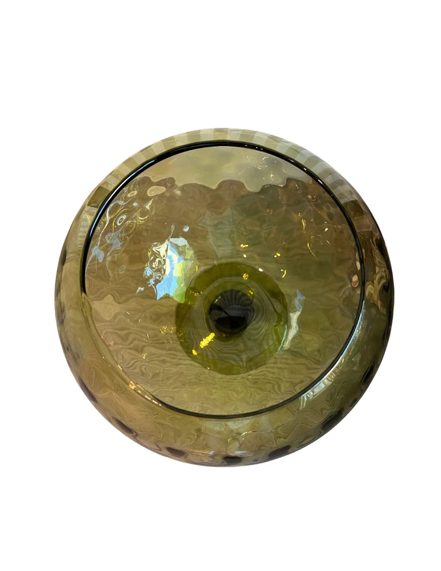 1960s Italian Green Glass Footed Vase - 2