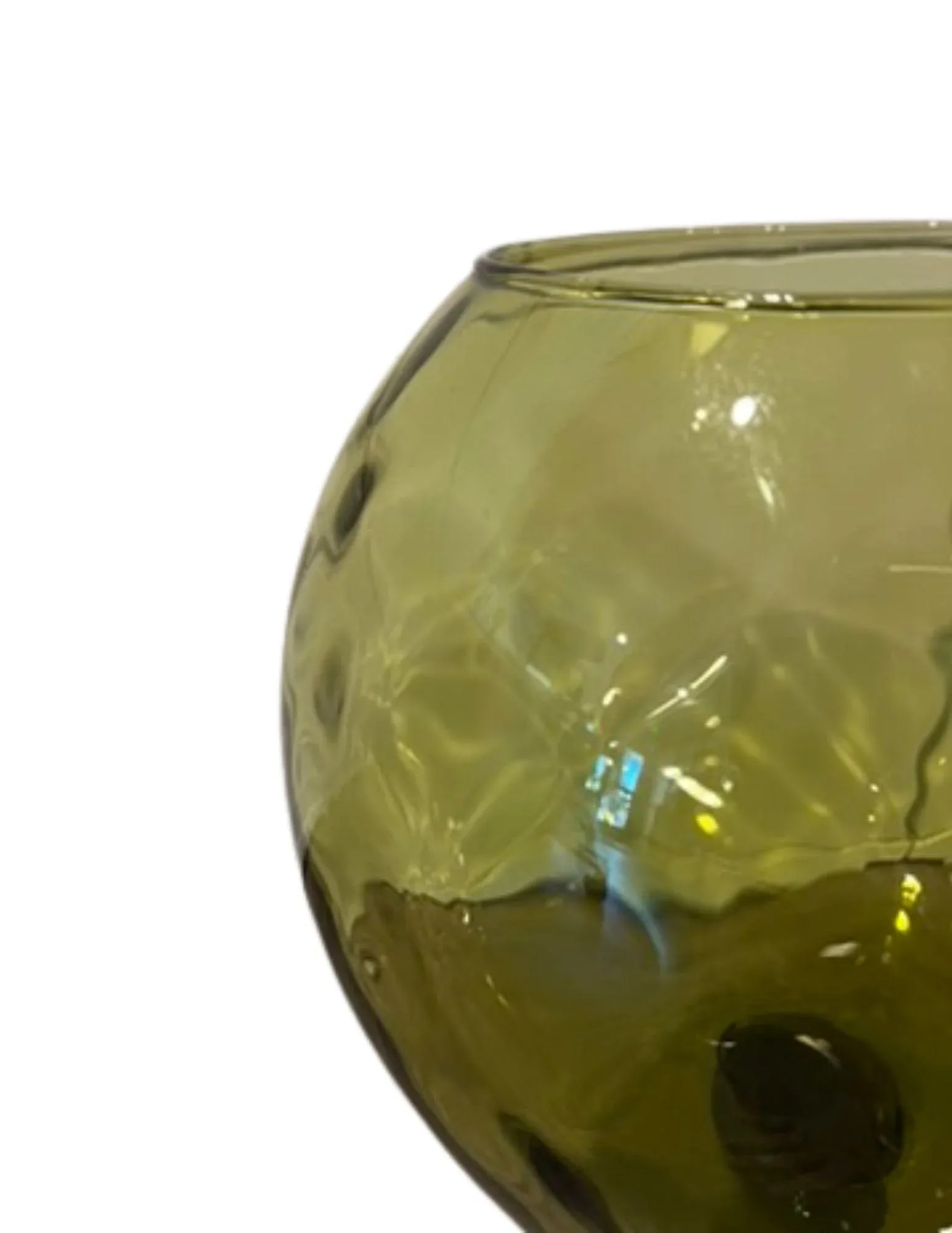 1960s Italian Green Glass Footed Vase - 3