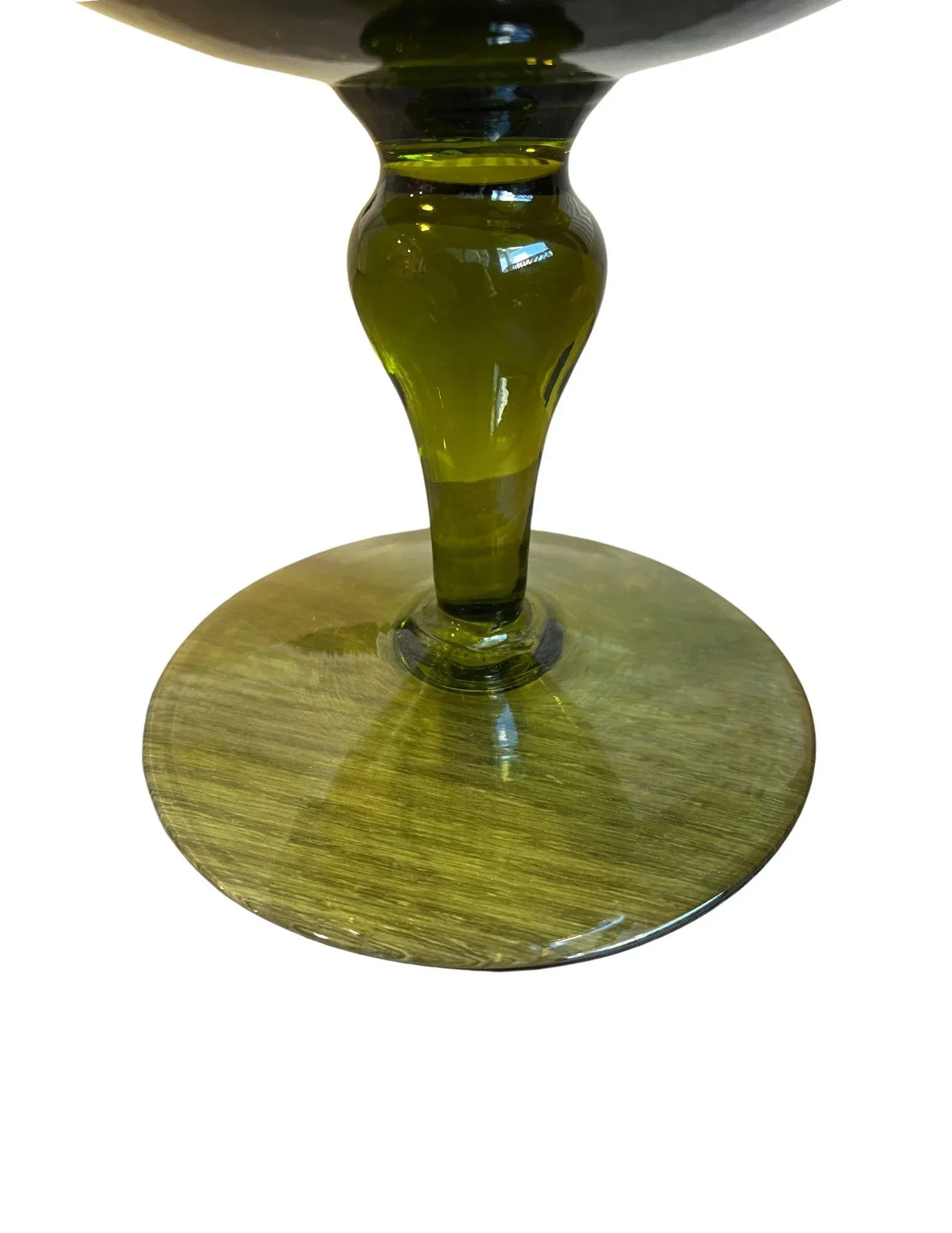 1960s Italian Green Glass Footed Vase - 4