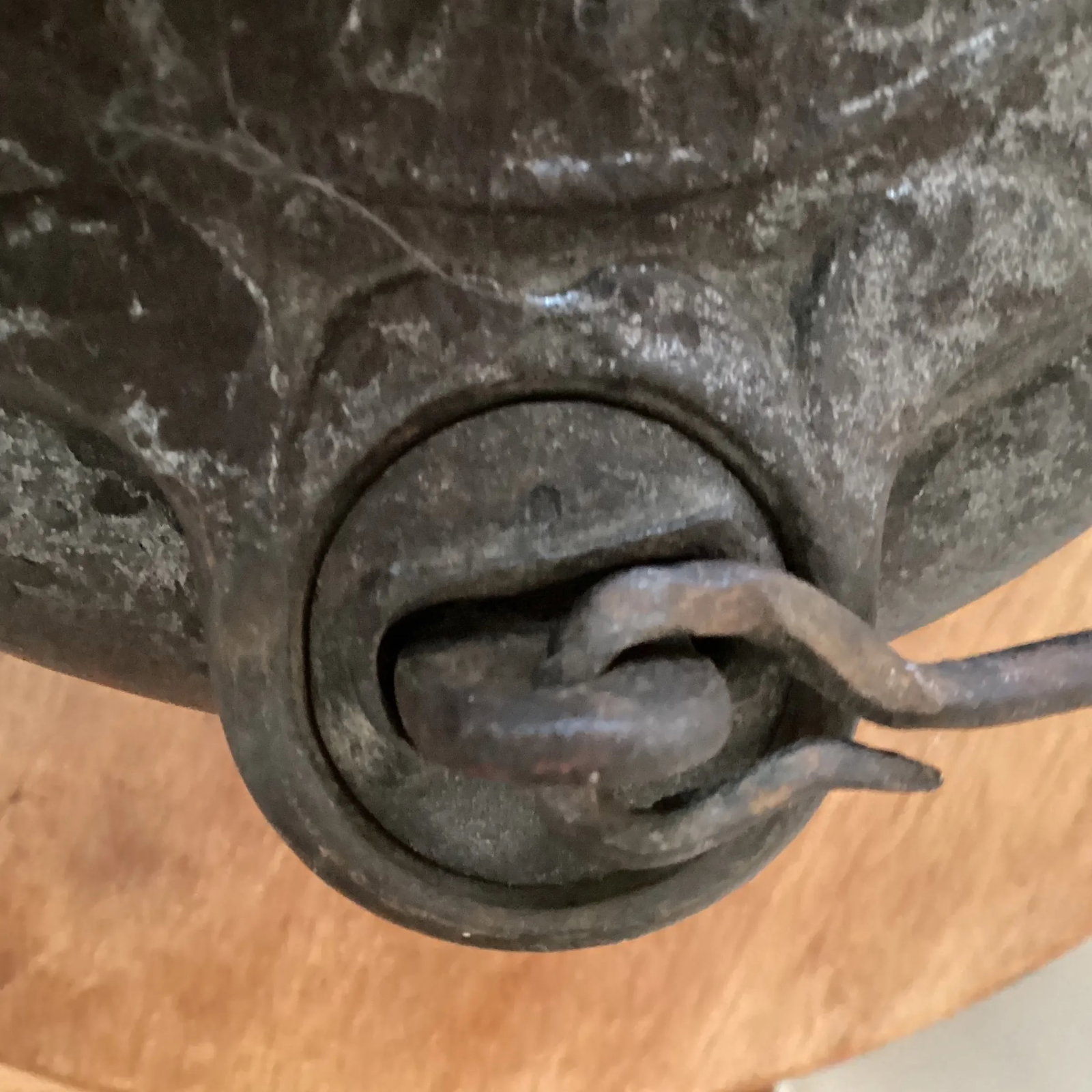 Antique 1863 Brinkmeyer Cast Iron Tea Kettle Evansville - 11