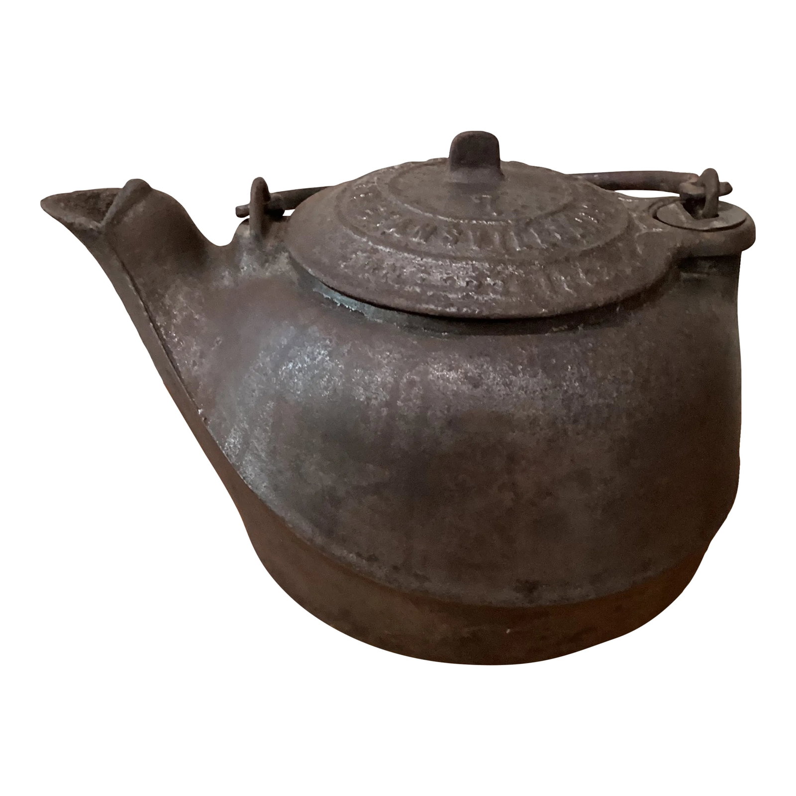 Antique 1863 Brinkmeyer Cast Iron Tea Kettle Evansville: Patent dated June 23, 1863 cast iron teakettle with gate mark marked "Brinkmeyer & Co Evansville, Ind". This Civil War Era SHINNICK Cast Iron Tea Kettle is a rare find for any collector. With its