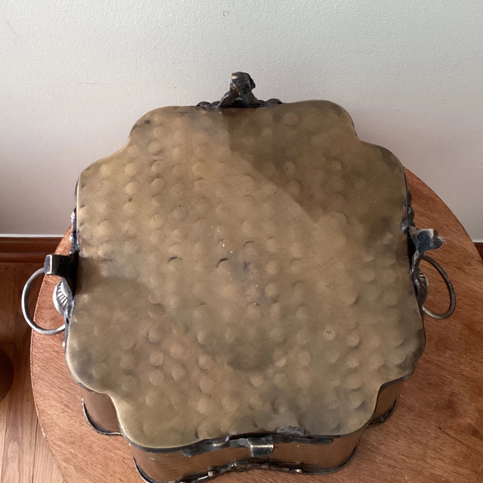 Vintage Hammered Brass Footed Cachepot/Champagne Basket/Planter With Handles - 10