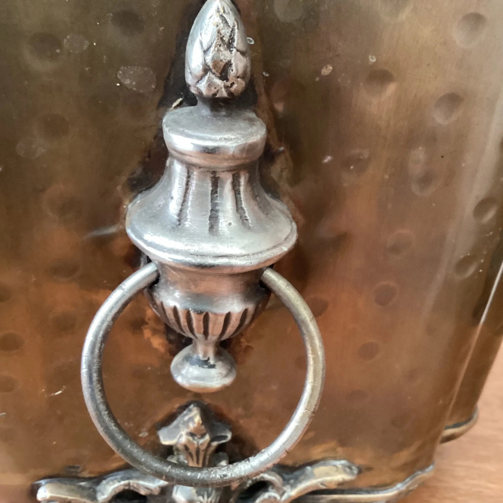 Vintage Hammered Brass Footed Cachepot/Champagne Basket/Planter With Handles - 5