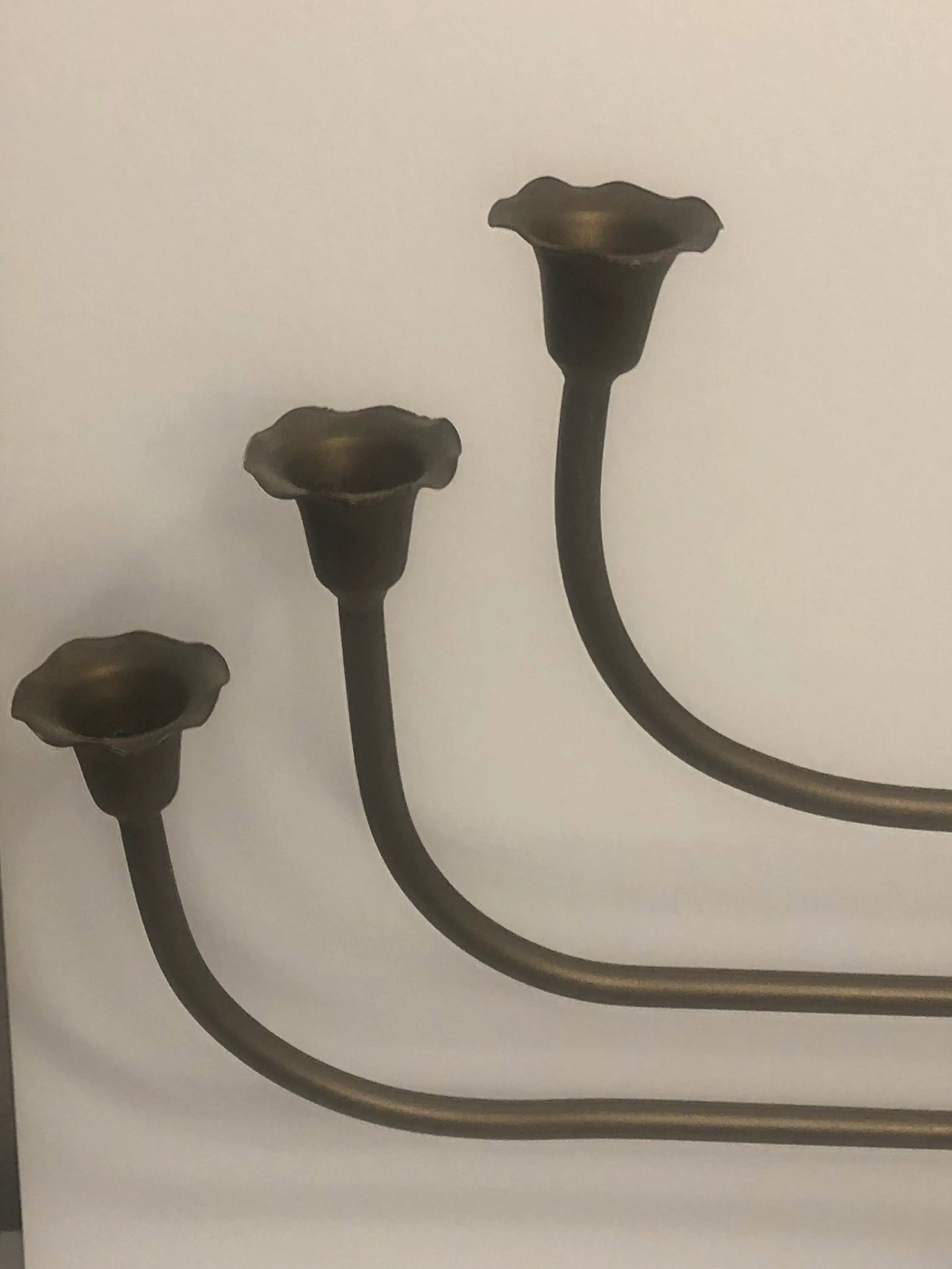 Mid 20th Century Art Nouveau Brass Candelabras - a Pair - 6