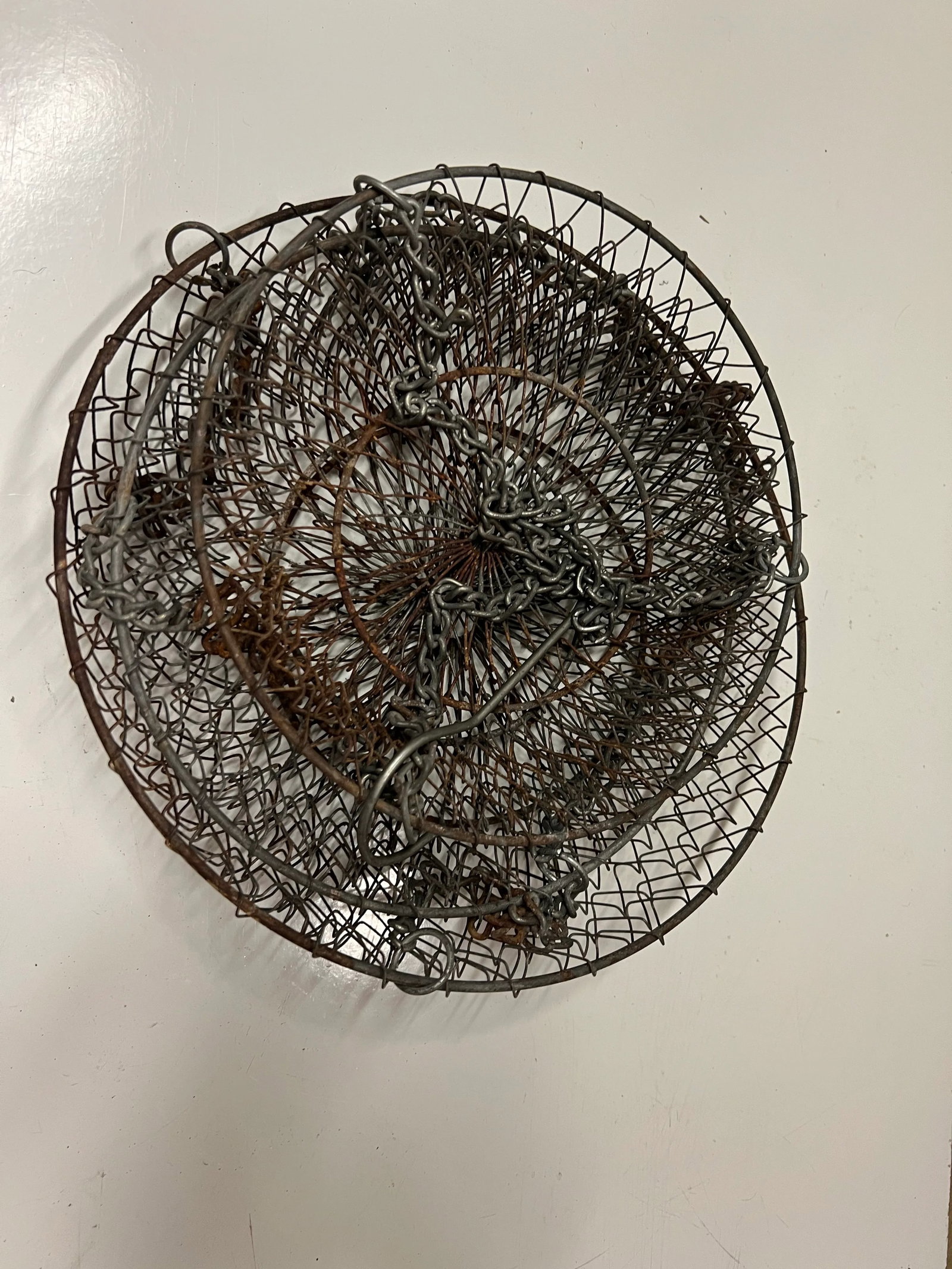 Vintage Collapsible Hanging 3 Tier Metal Baskets - 5