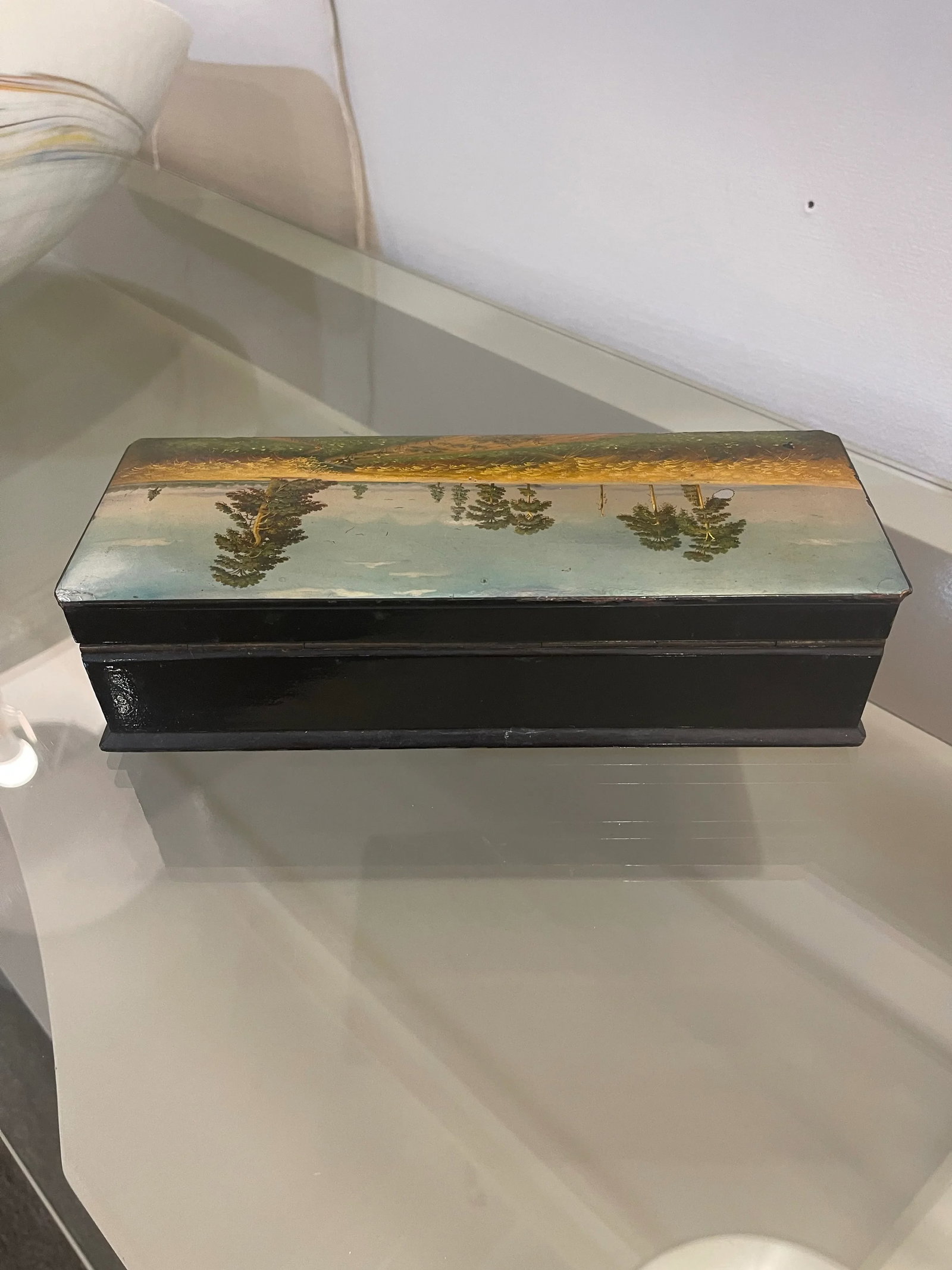 Long Vintage Fedoskino Lacquer Box - 6