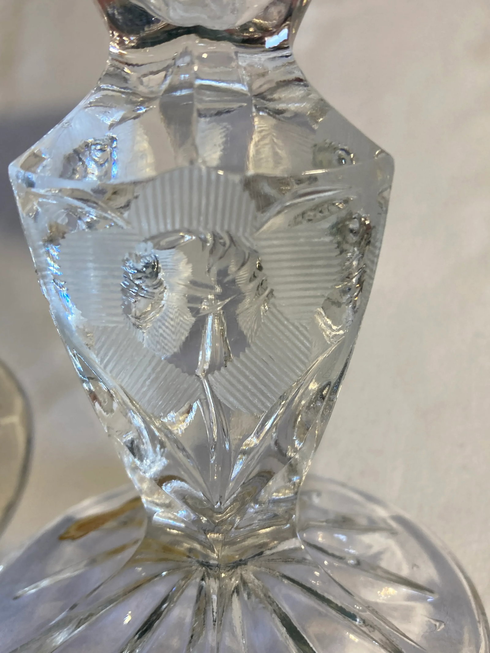 Vintage Italian Hand Cut Crystal Candlesticks, a Pair - 5