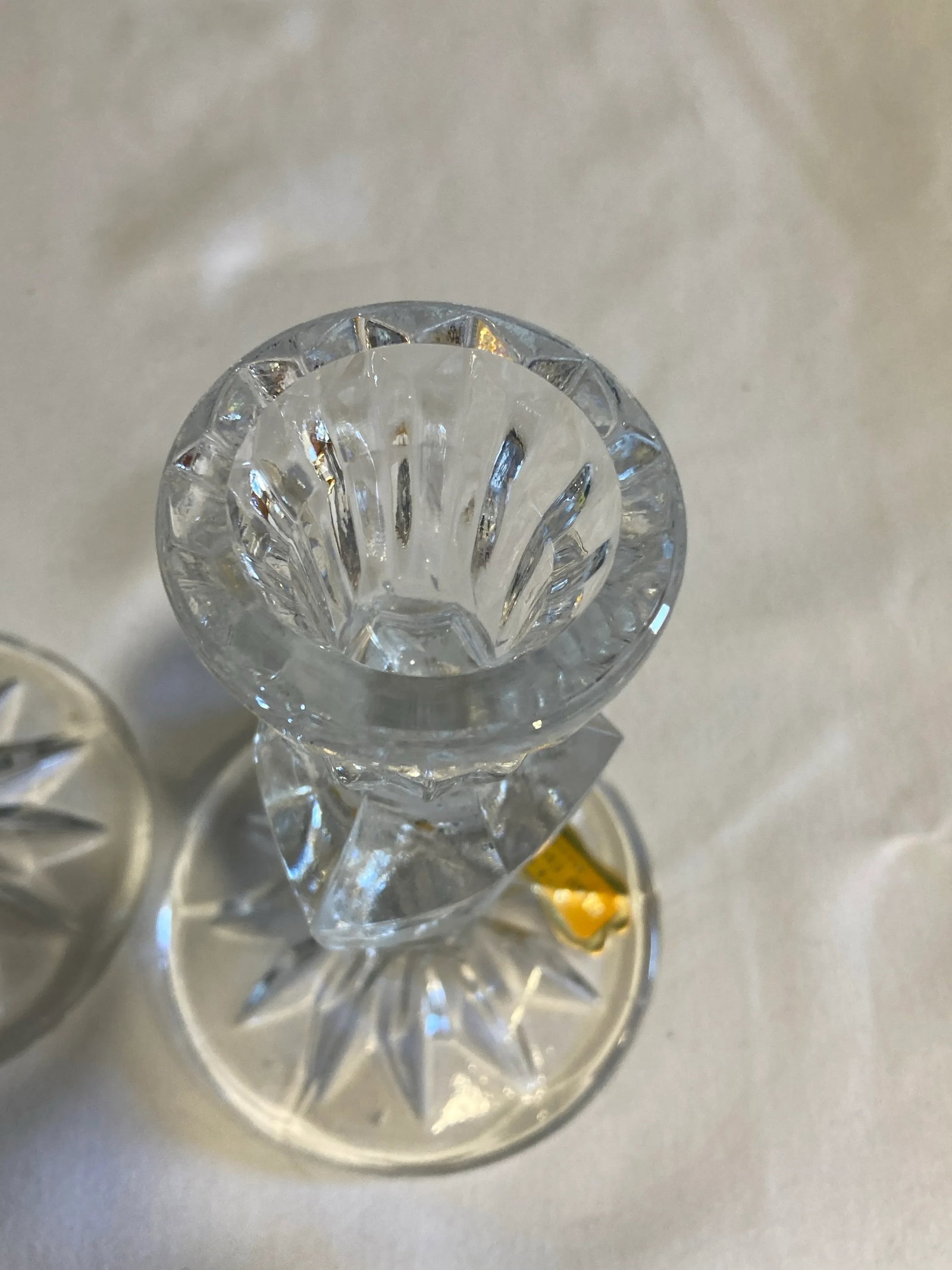 Vintage Italian Hand Cut Crystal Candlesticks, a Pair - 7