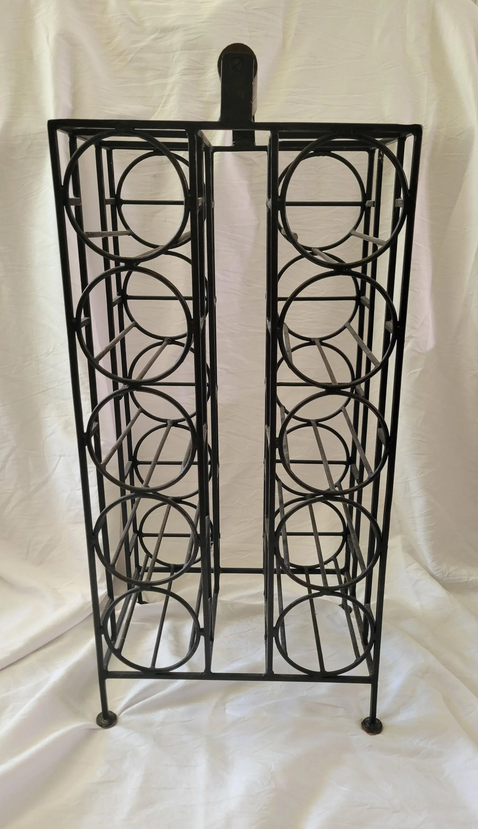 1970s Vintage Industrial Wrought Iron Wine Rack - 2