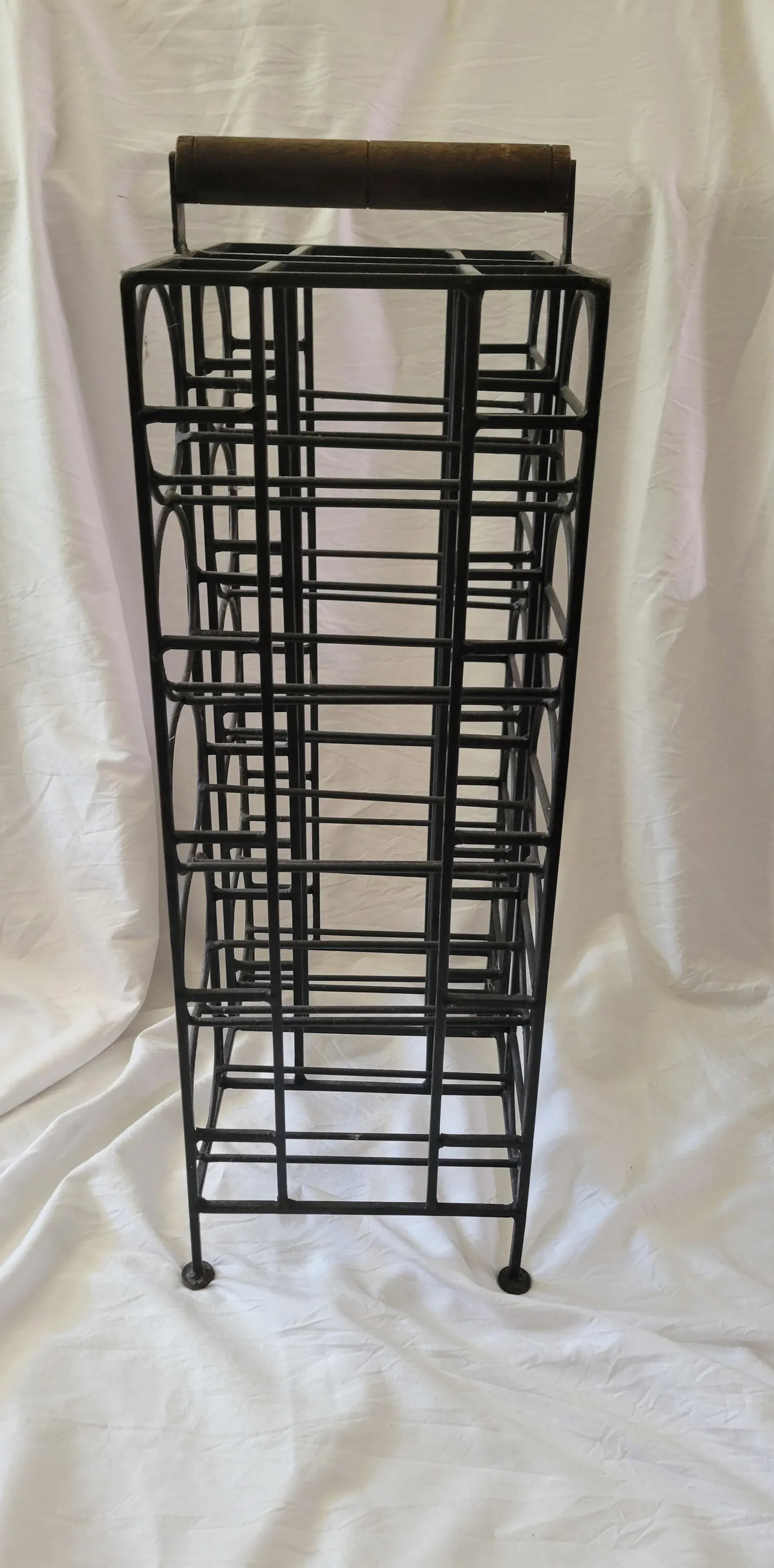 1970s Vintage Industrial Wrought Iron Wine Rack - 3