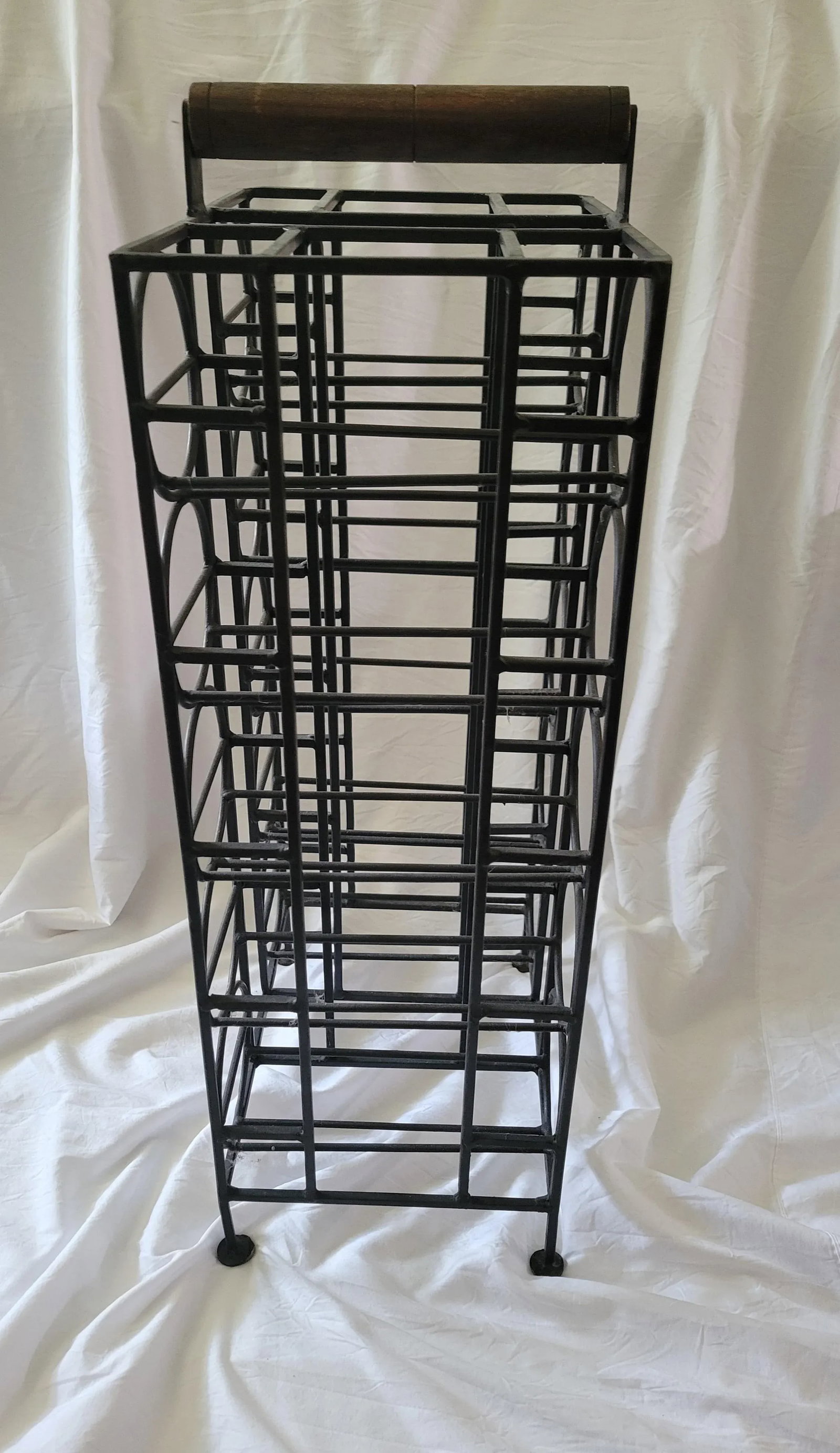 1970s Vintage Industrial Wrought Iron Wine Rack - 4