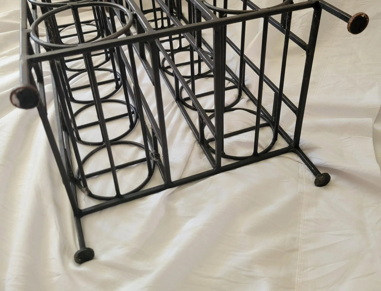 1970s Vintage Industrial Wrought Iron Wine Rack - 6