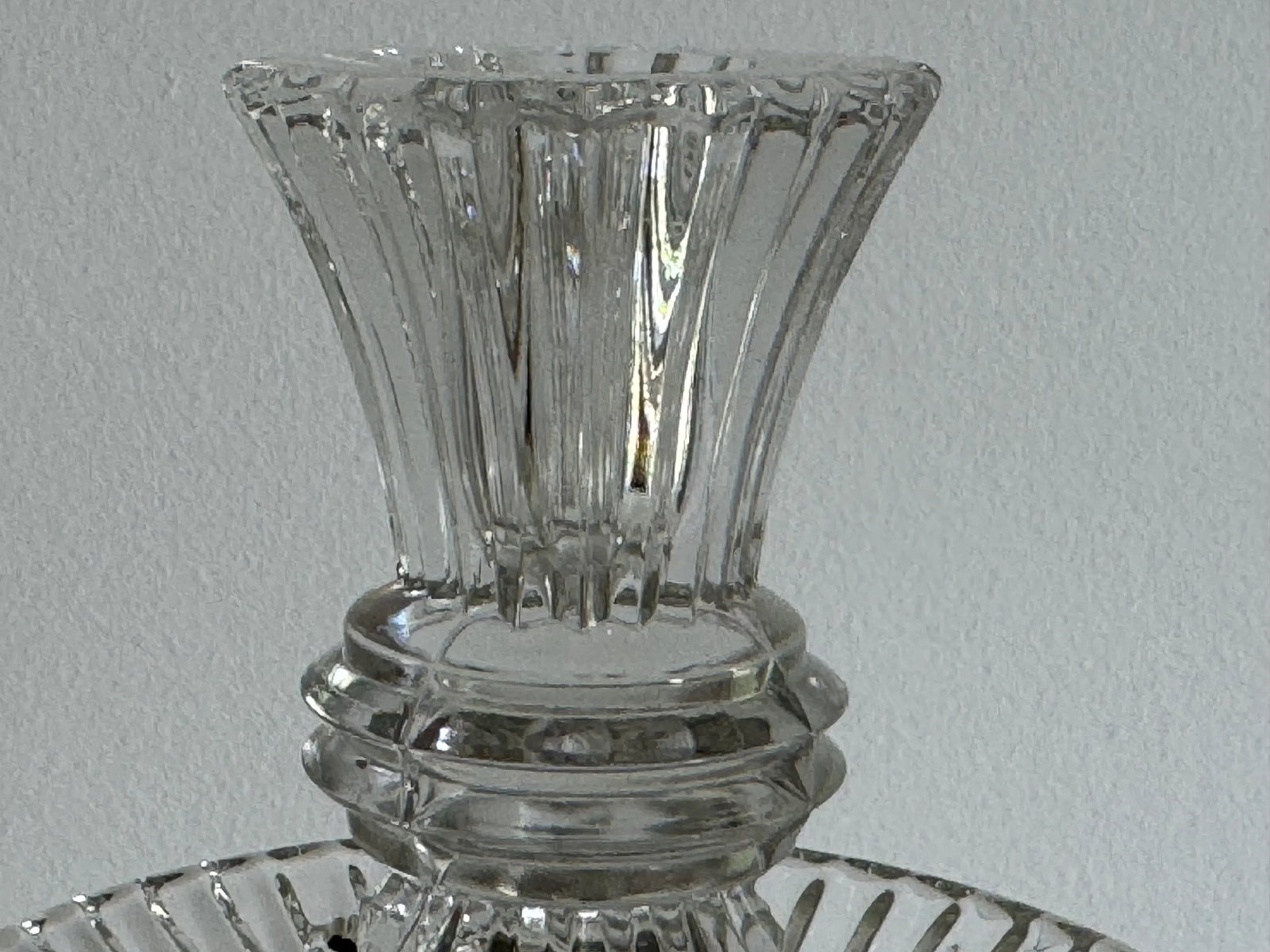 Vintage 1930s Art Deco Glass Candelabra's With Prisms, a Pair - 9