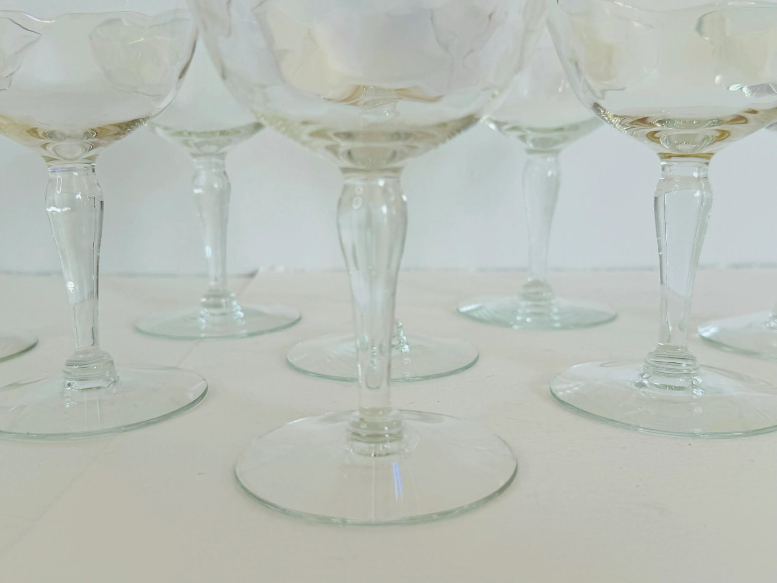 Vintage 1950s Gold Iridescent Glass Coupes- Set of 8 - 5