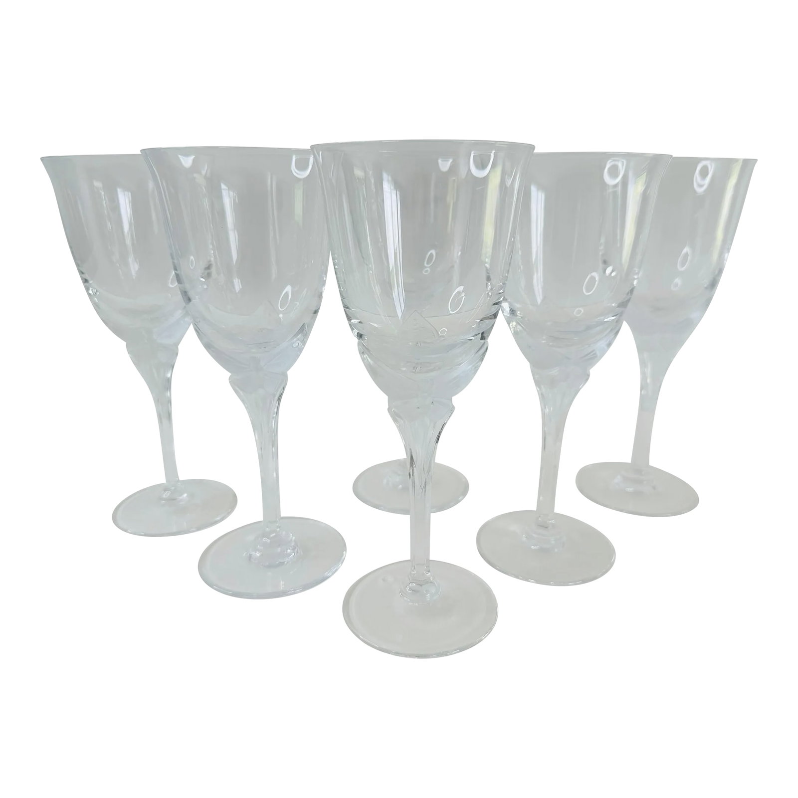 1980s Cristal De Sevres France Crystal Butterfly Wine Stems- Set of 6: Cristal De Sevres France Crystal Butterfly Wine Stems, Set Of 6 Excellent used condition. No chips, cracks or stains. Marked underneath. Nice frosted butterfly design! Condition: Alterations:
