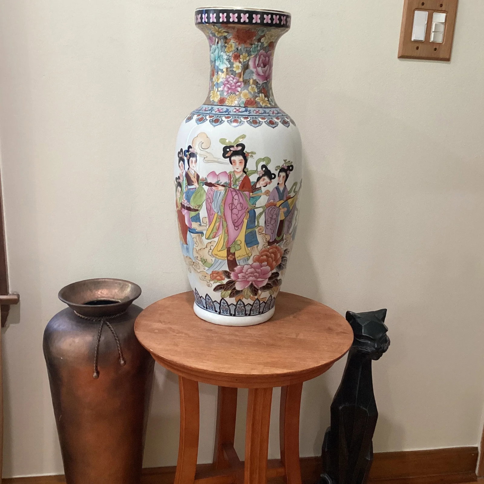 Mid 20th Century Chinese Famille Rose Hand Painted Porcelain Vase - 11