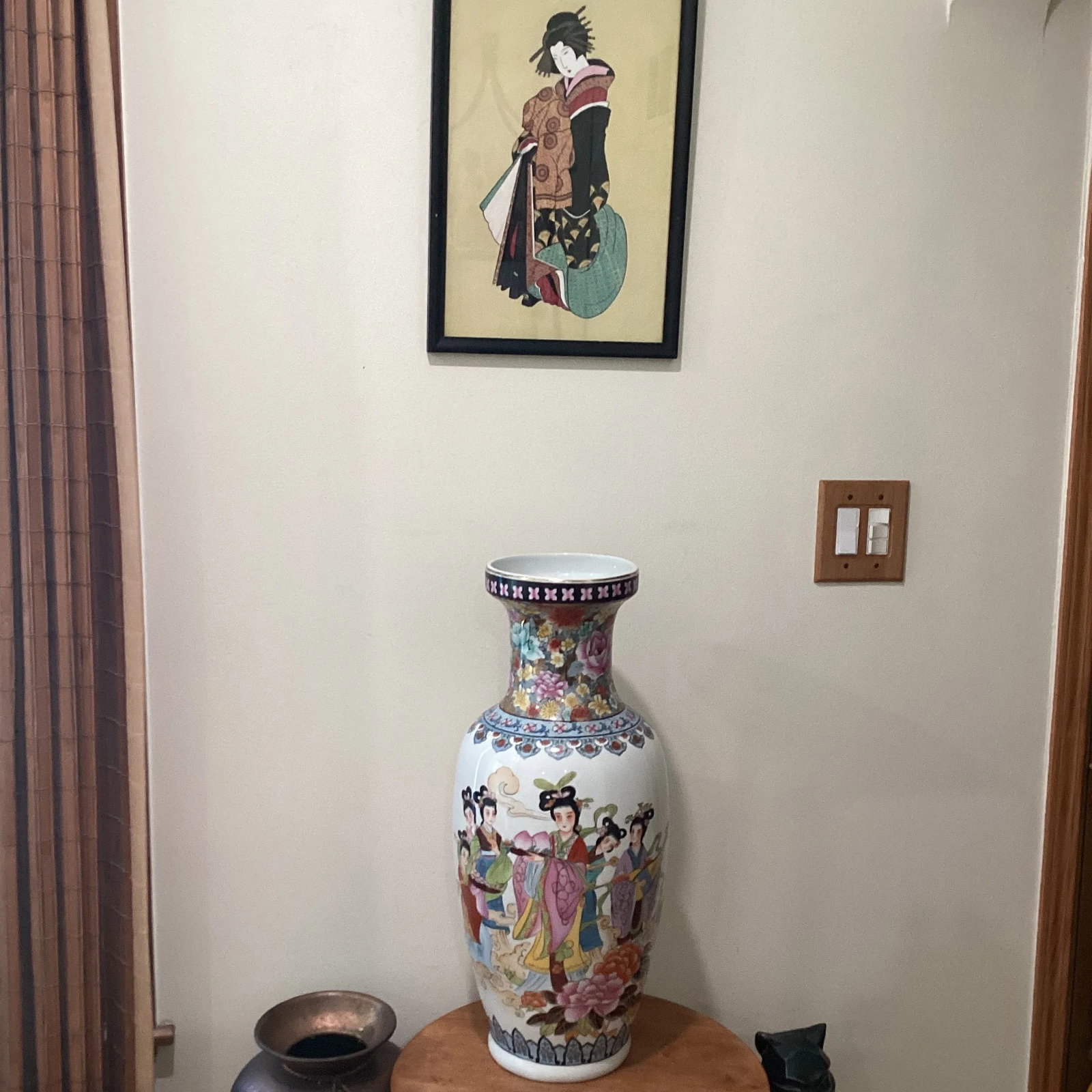 Mid 20th Century Chinese Famille Rose Hand Painted Porcelain Vase - 9