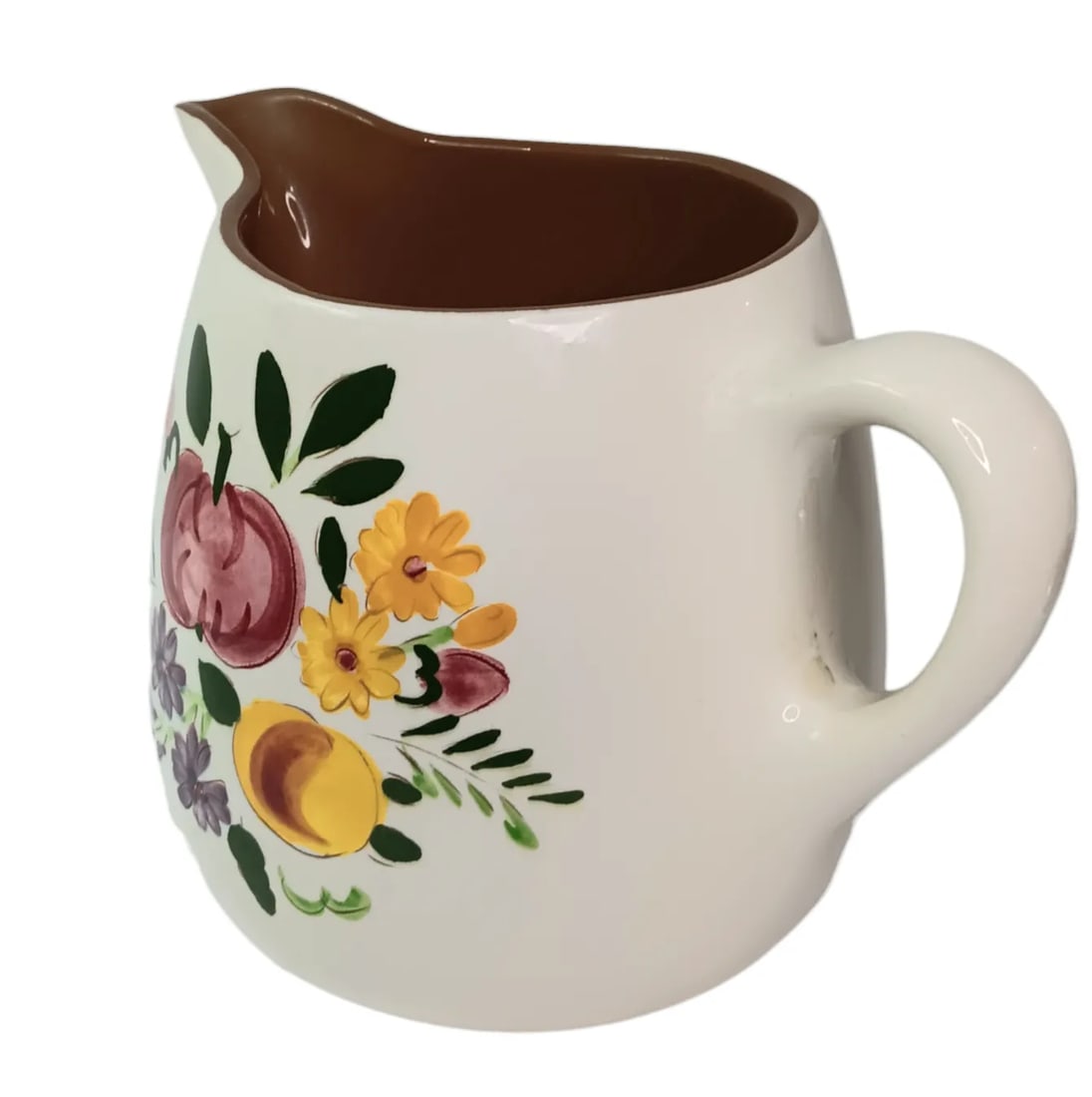 Vintage Stangl Handpainted Pitcher Fruit and Flowers - 2