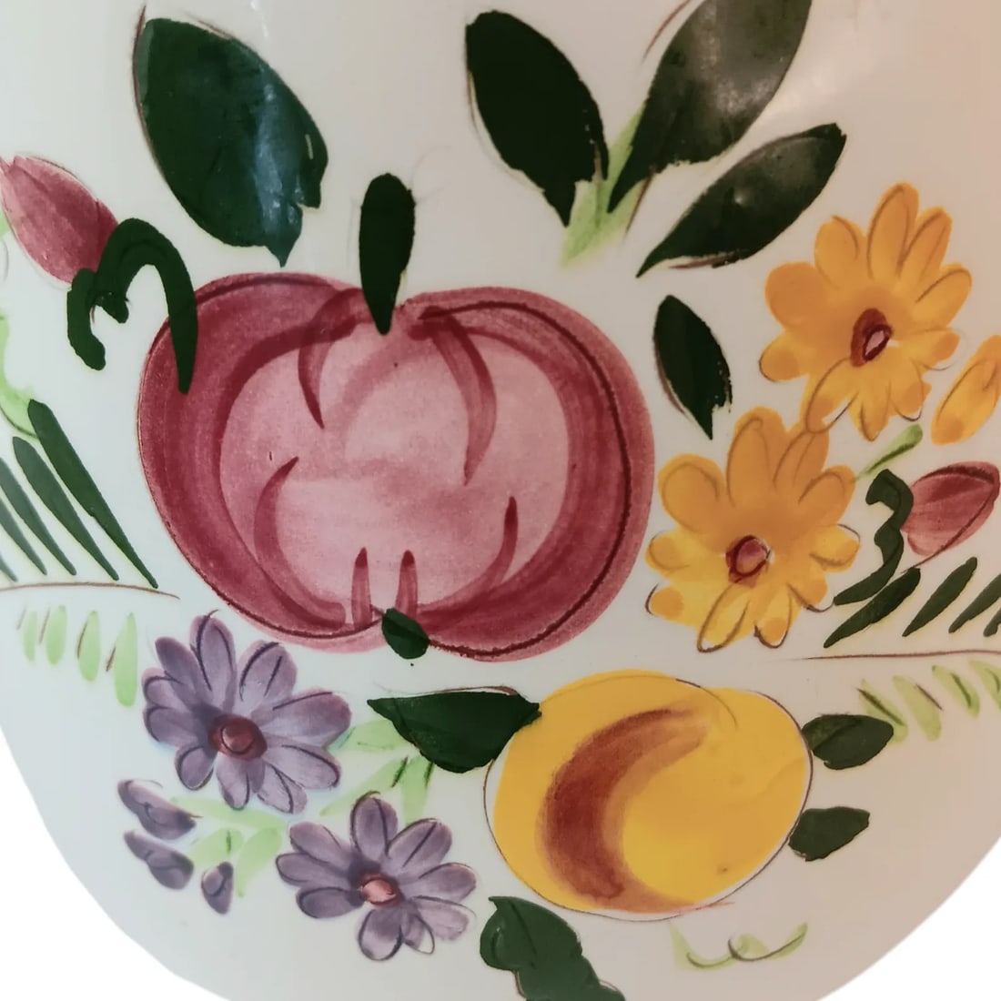 Vintage Stangl Handpainted Pitcher Fruit and Flowers - 9