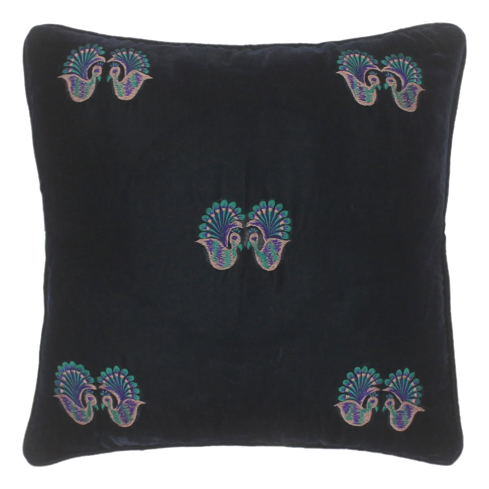 Elegant Hand Embroidered Velvet Pillow: Embellish your home with this timeless casual chic handmade pillow made with gorgeous soft luxurious Italian Velvet. Hand Embroidered pattern on classy Italian Velvet with beautiful color combination