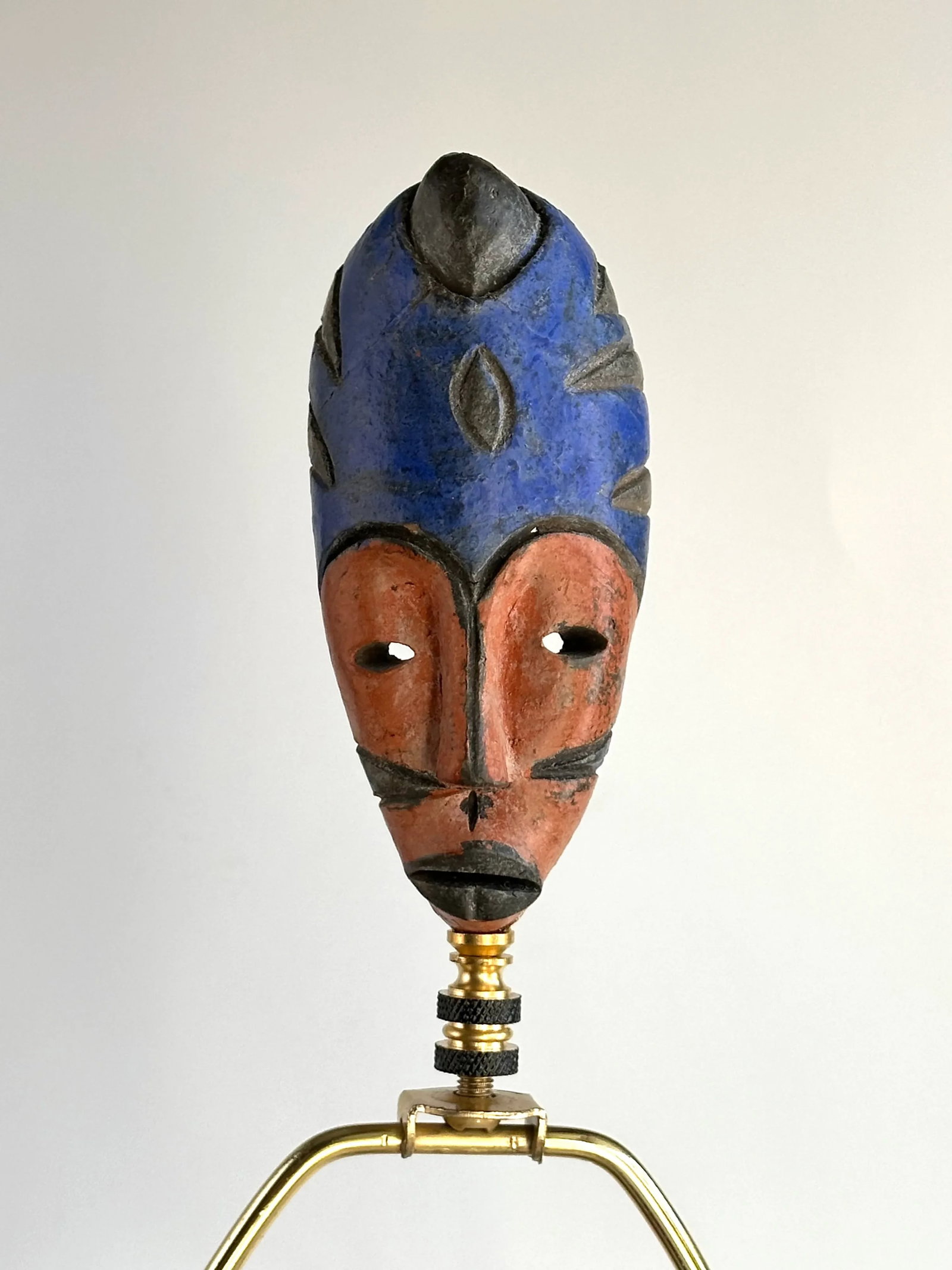 African Mask Lamp Finial - 2