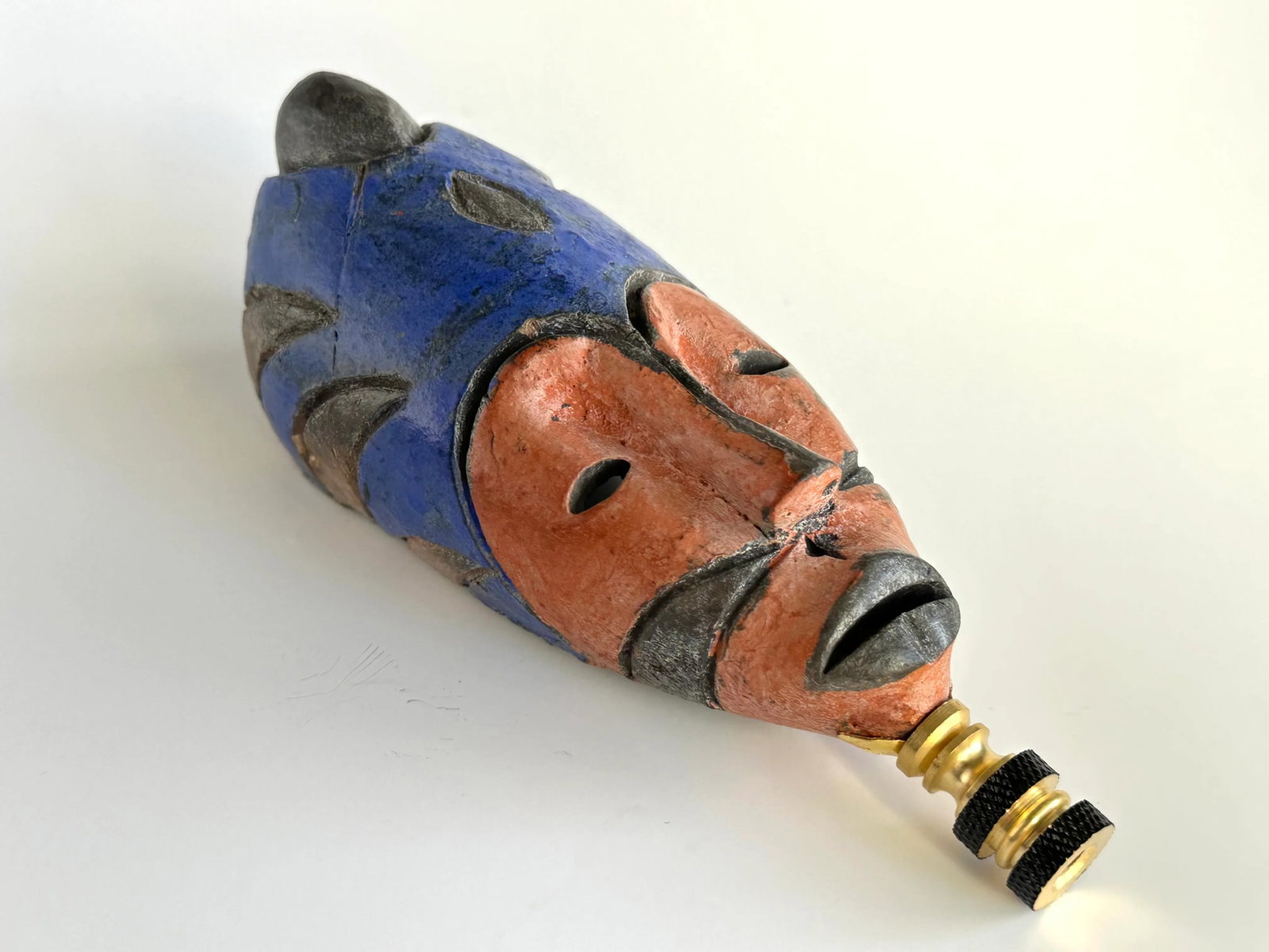 African Mask Lamp Finial - 3