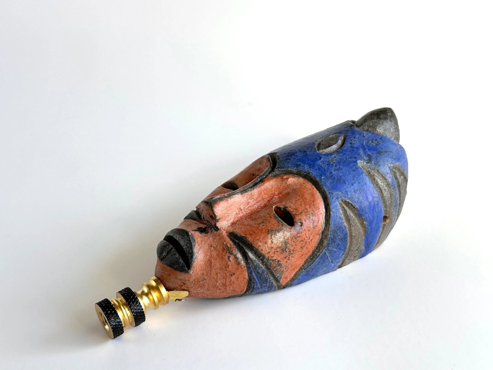 African Mask Lamp Finial - 4