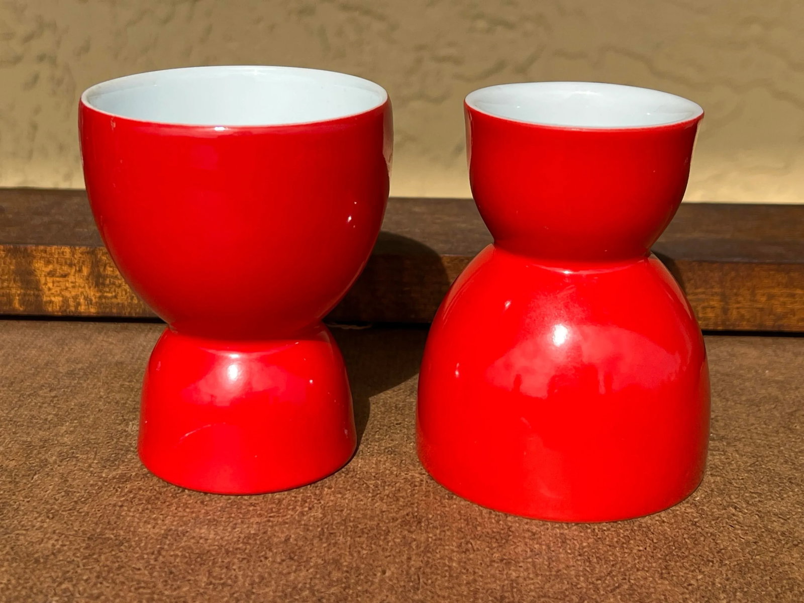 Mid Century Red Egg Cups- a Pair - 2
