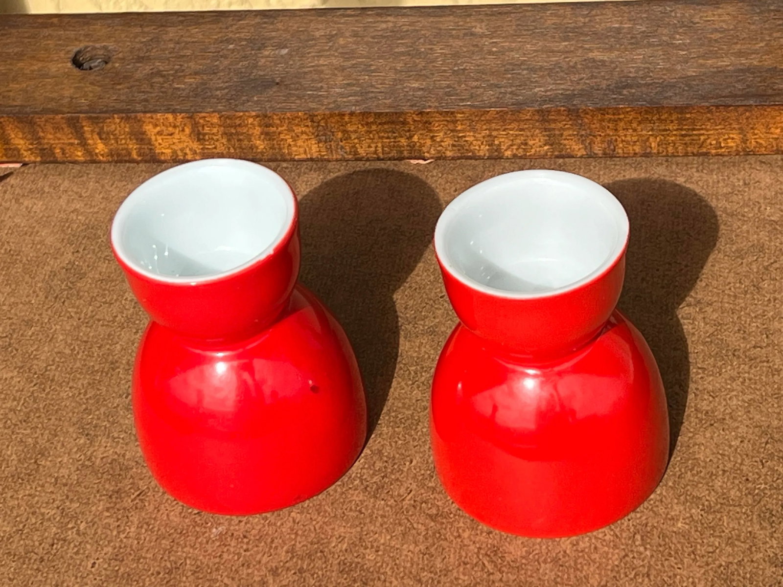 Mid Century Red Egg Cups- a Pair - 5