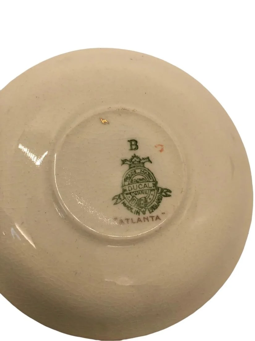 Vintage Crown Ducal Ware Pair of Demi-Tasse Tea Cups & Saucers- England "Atlanta" Pattern- 4 Pieces - 2