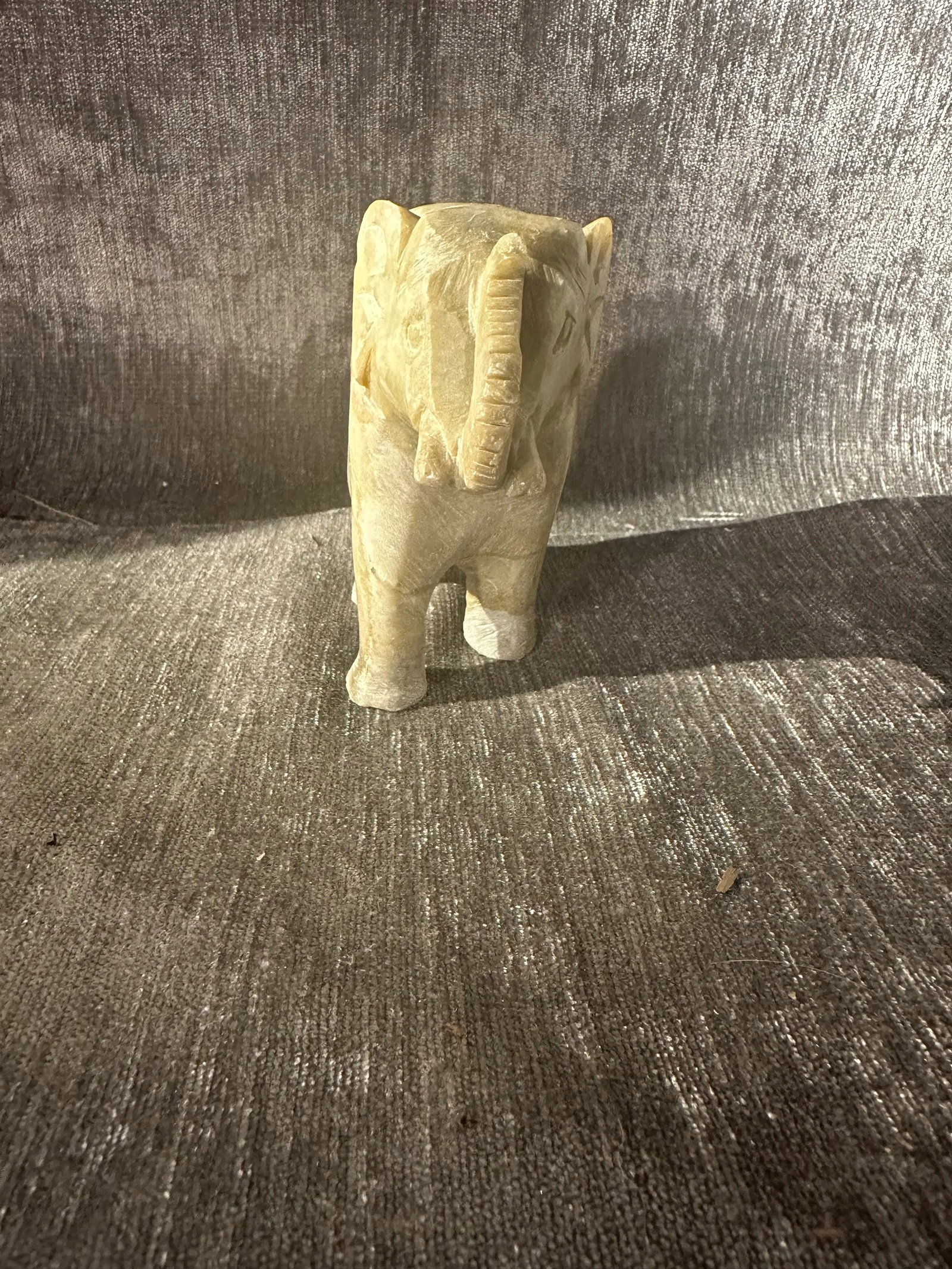 Late 20th Century Hand Carved Stone Elephant Figurine - 2