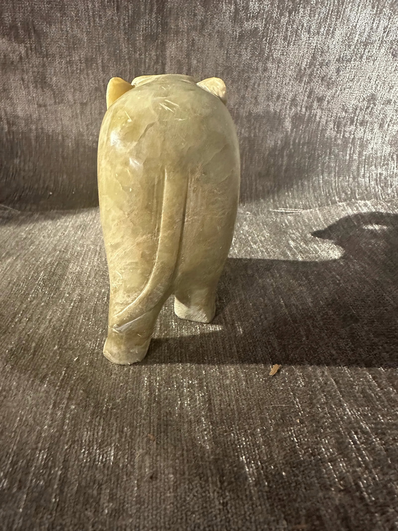 Late 20th Century Hand Carved Stone Elephant Figurine - 3