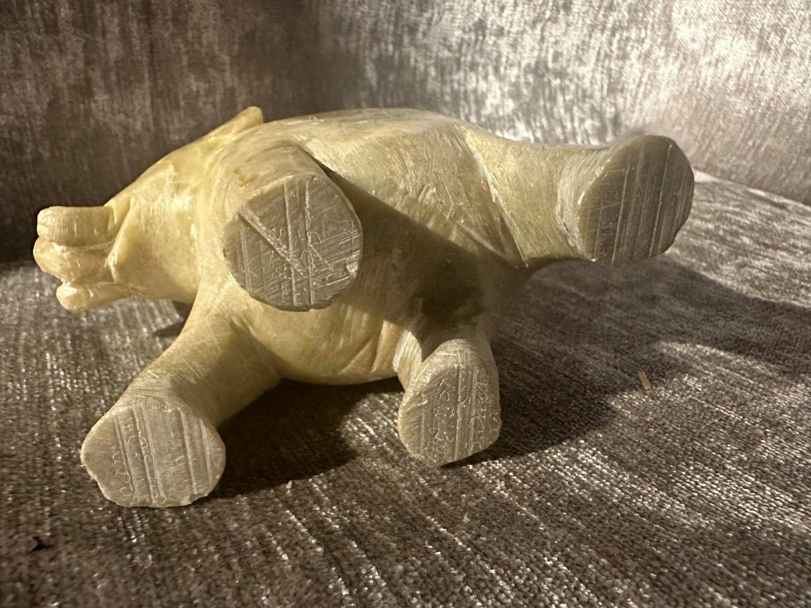 Late 20th Century Hand Carved Stone Elephant Figurine - 4